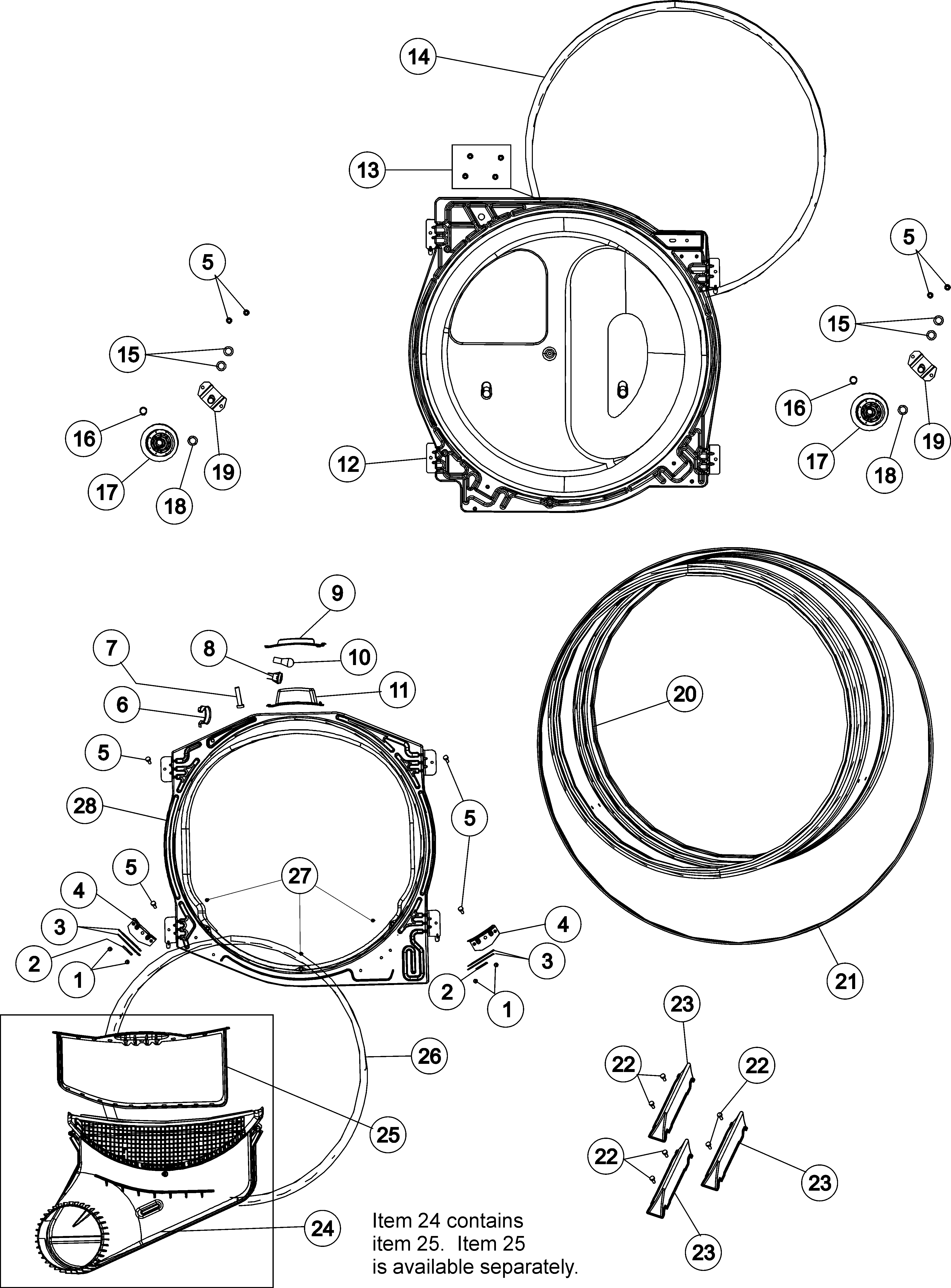 Maytag MDGT336AWW tumbler diagram