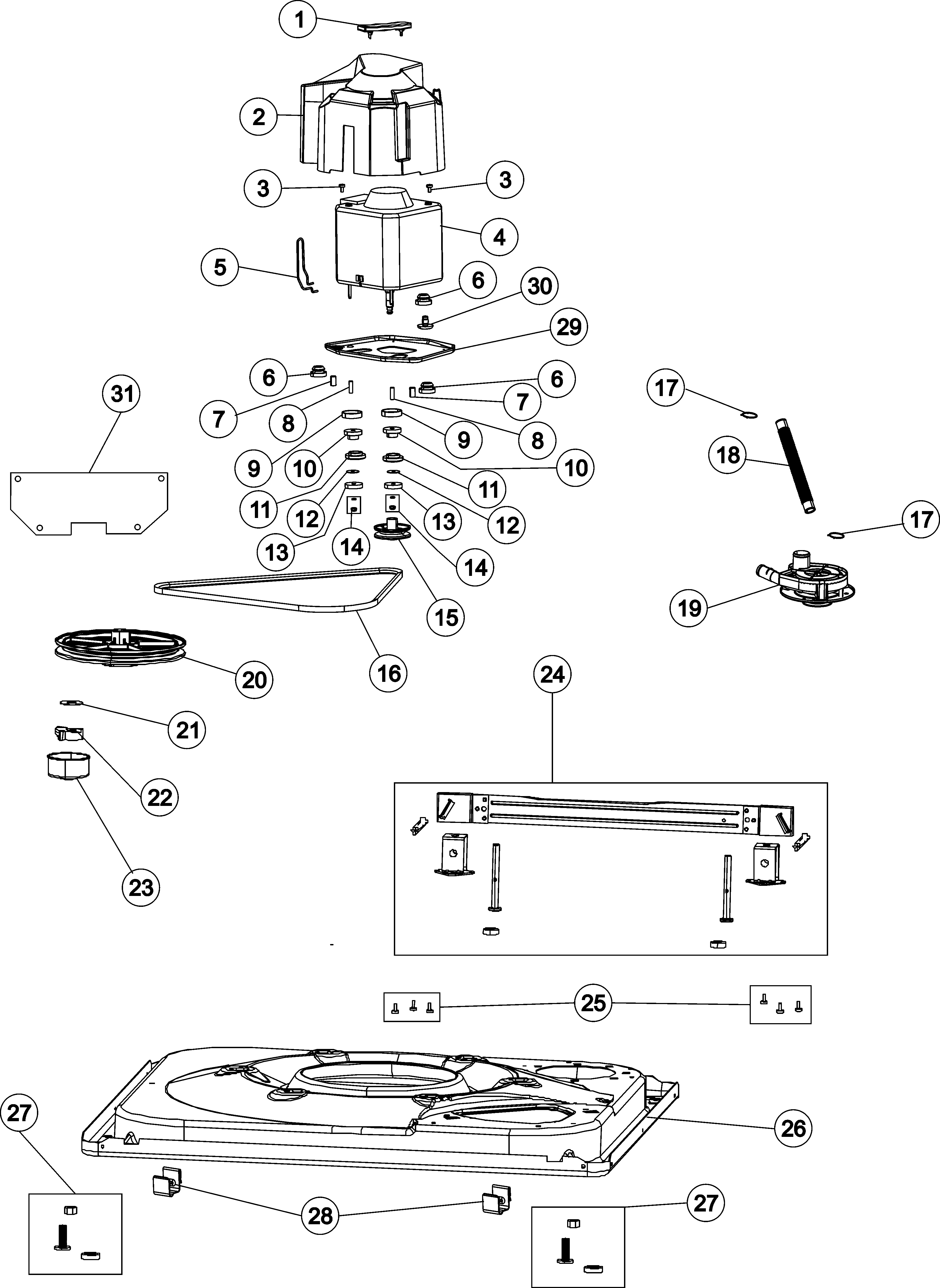 Maytag MAV5920AGW base & motor diagram