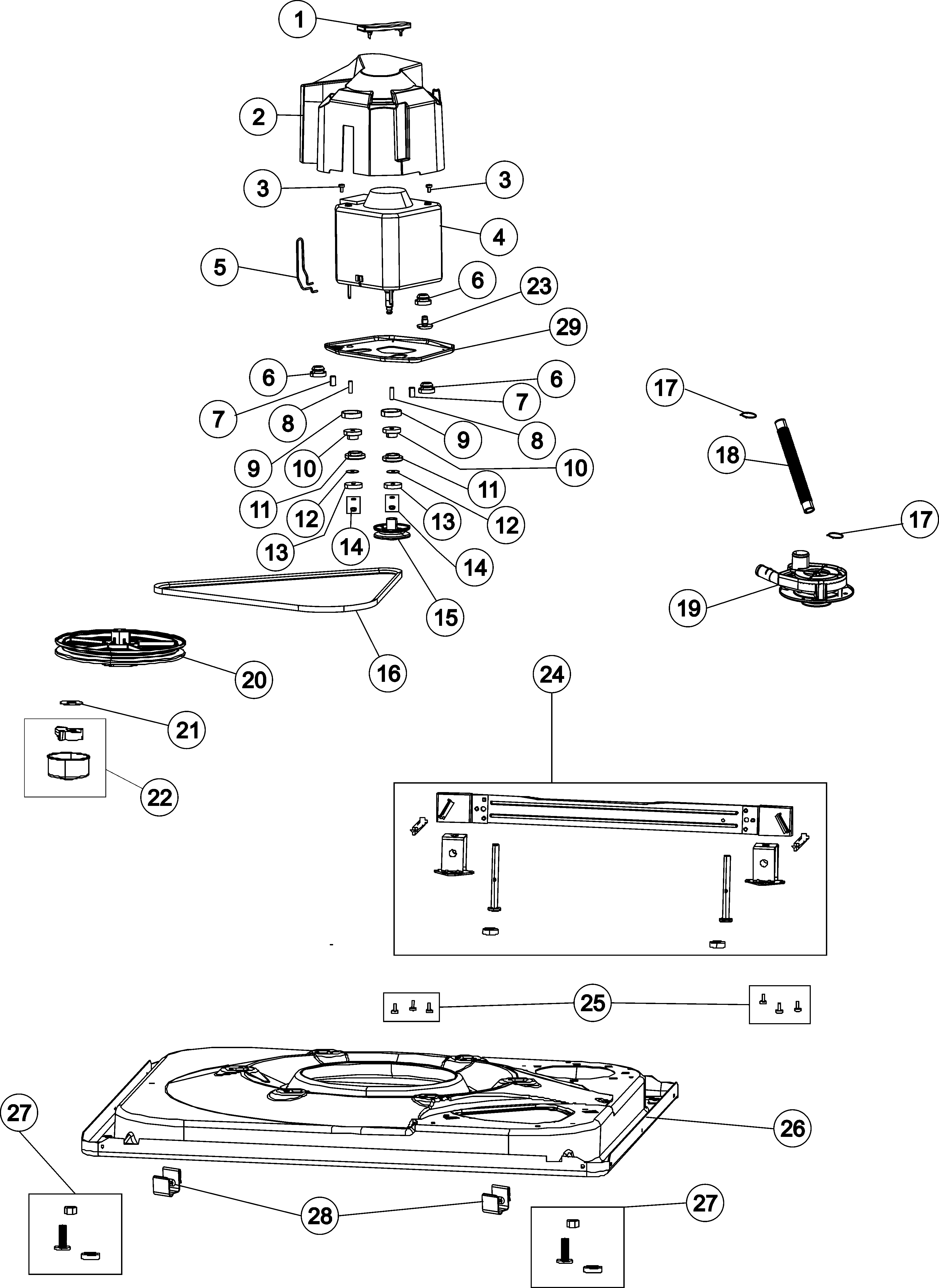 Amana NAV8805EWW base & motor diagram