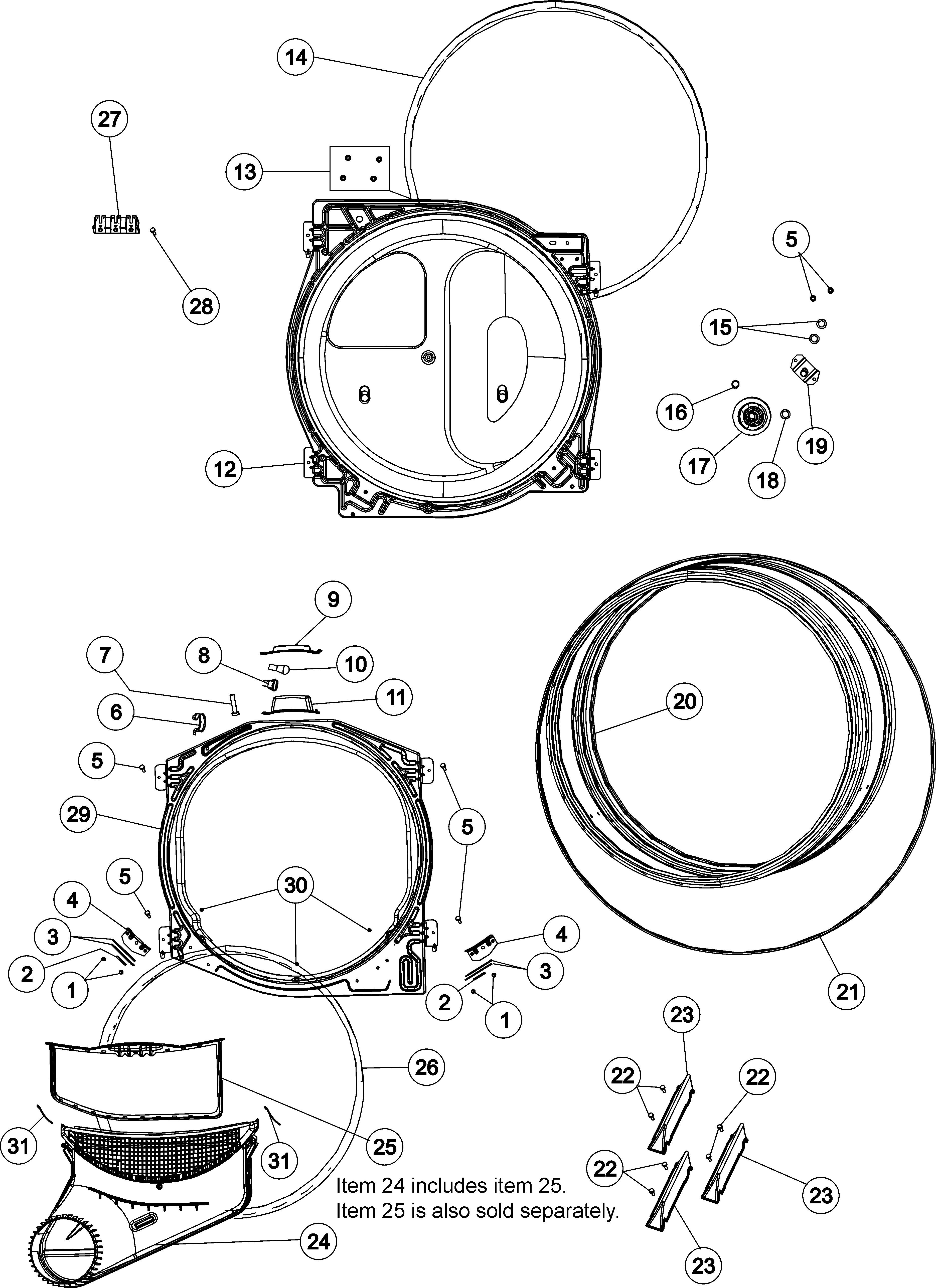 Amana NDE8805AYW tumbler diagram