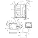 Maytag PDET920AZW cabinet & front panel diagram