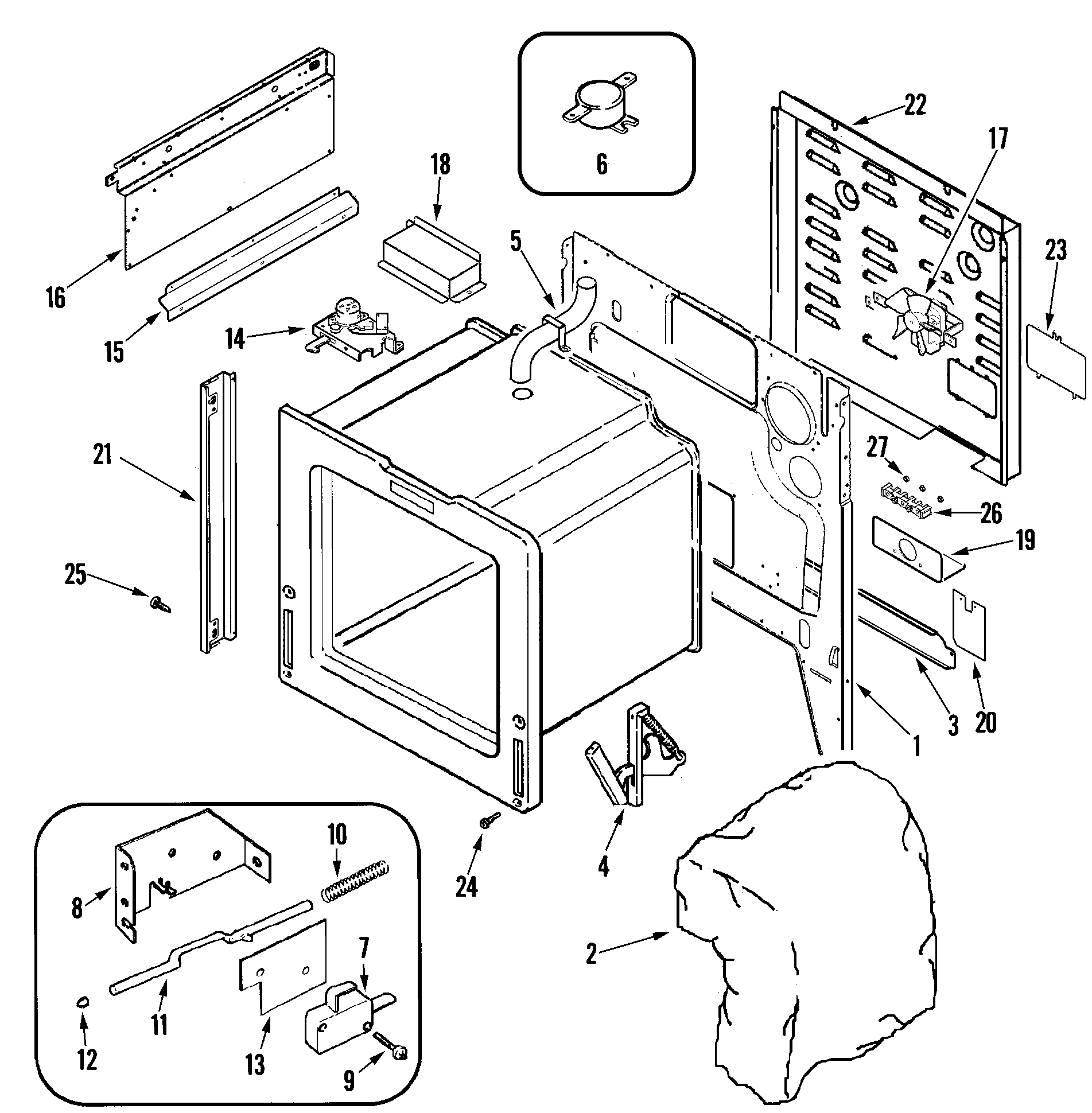 Maytag MES5875BAB body diagram