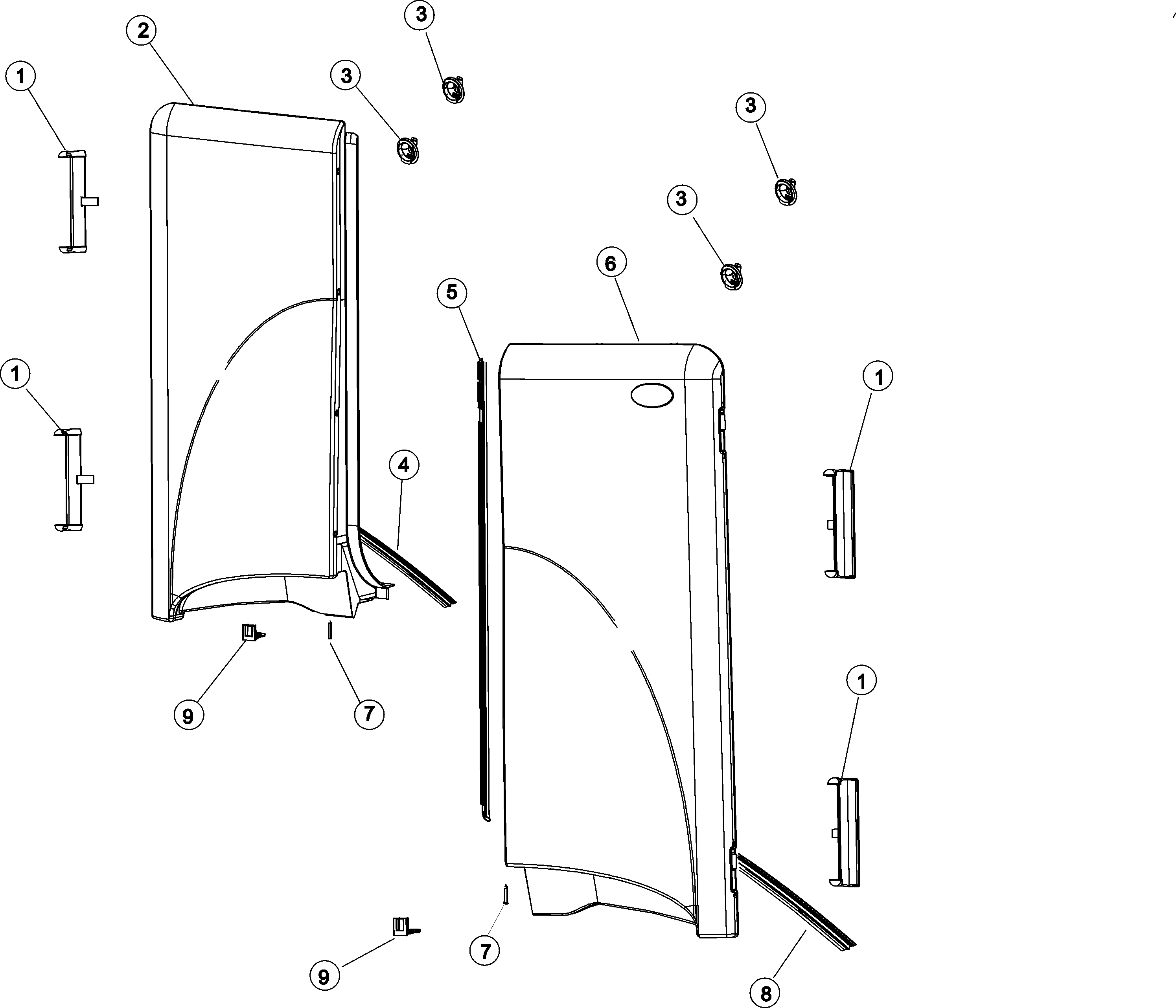 Maytag MCE8000AYW upper door diagram