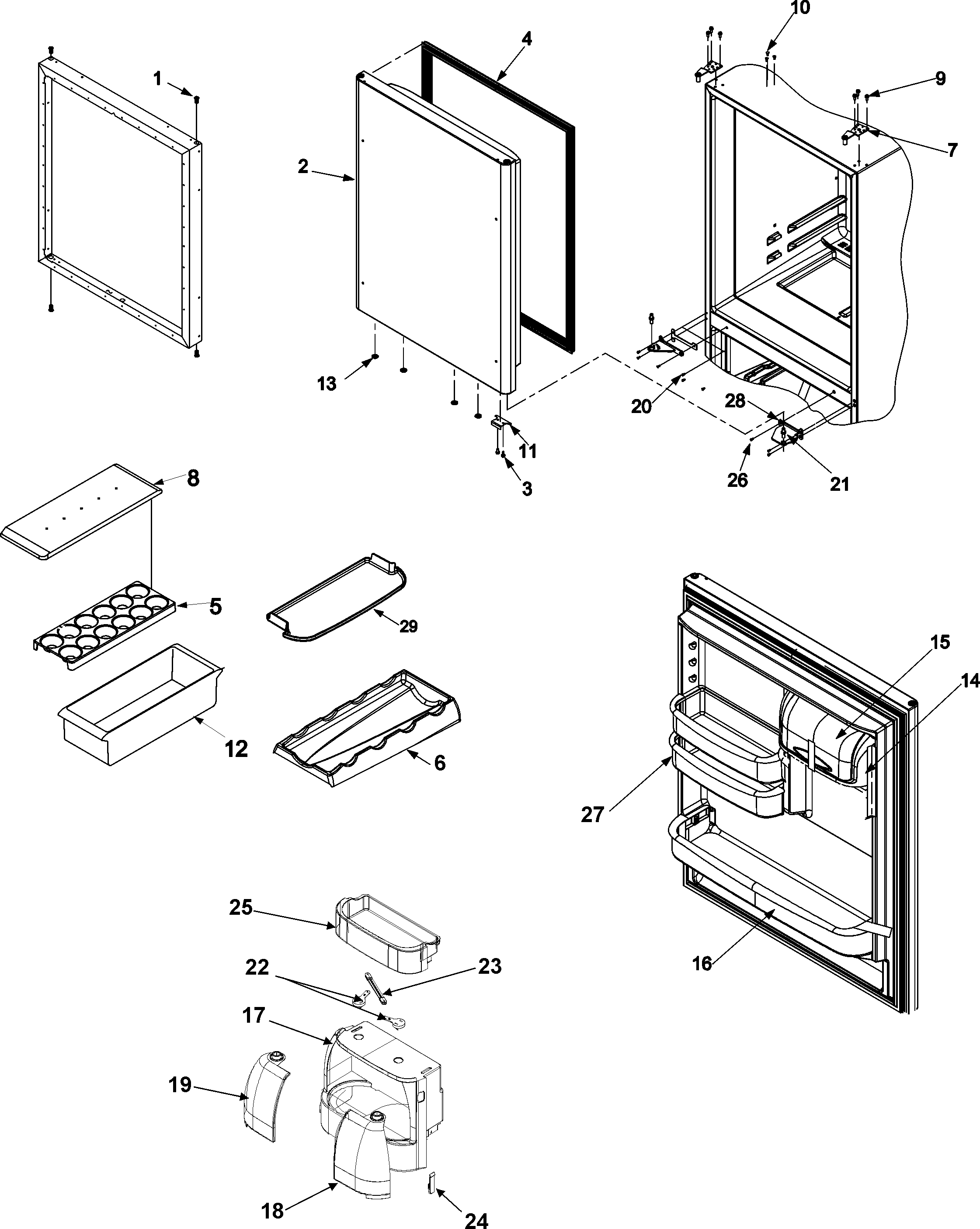 Amana ABC2037DTS refrigerator door diagram