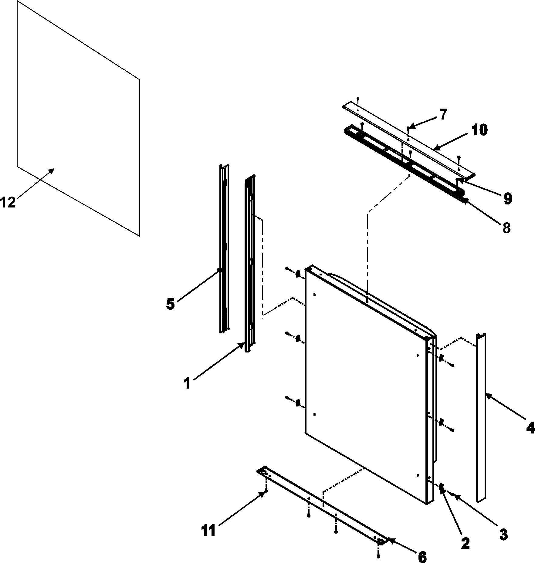 Amana ABC2037DTS refrigerator door handle & trim diagram