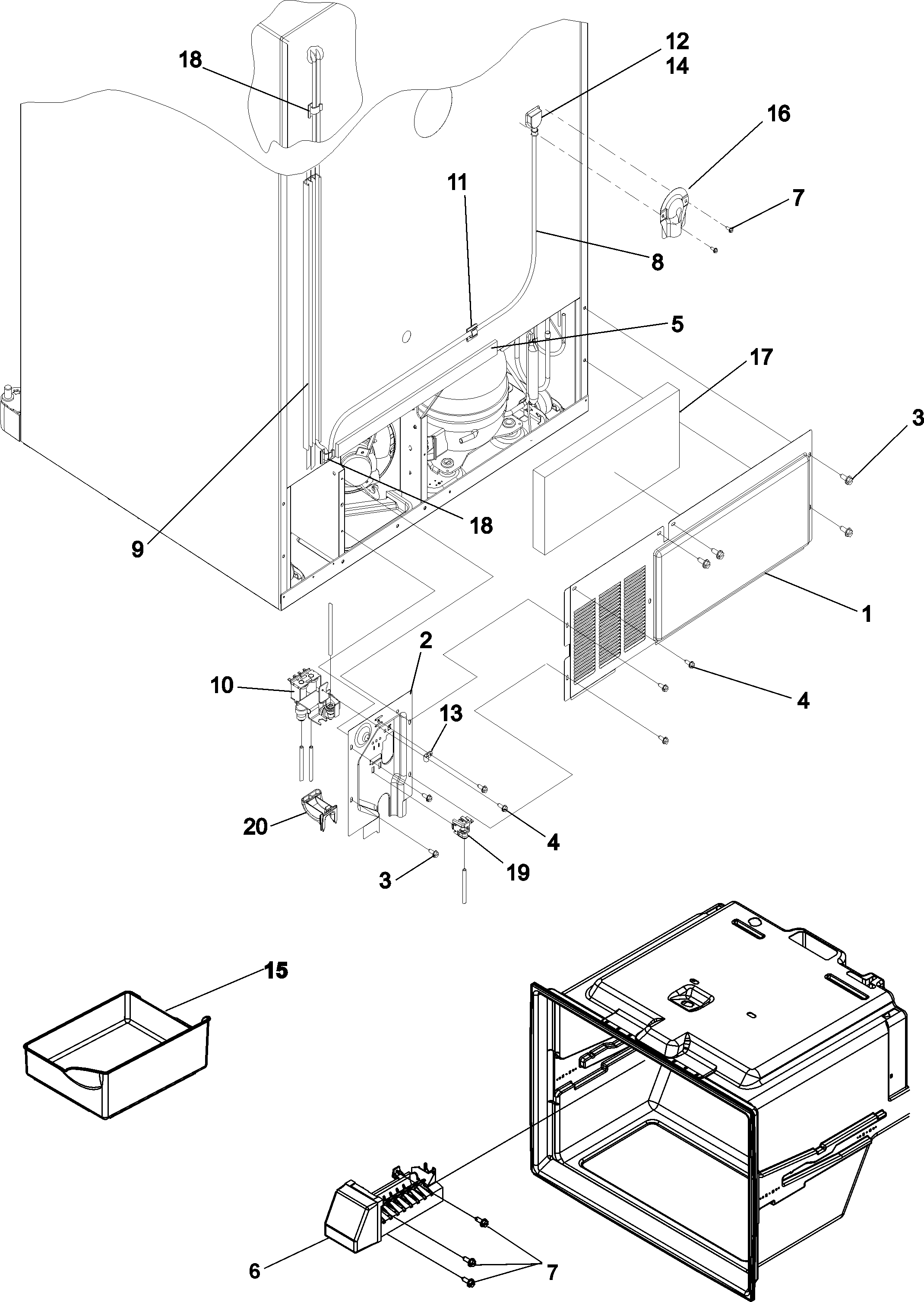 Amana ABC2037DTS cabinet back diagram