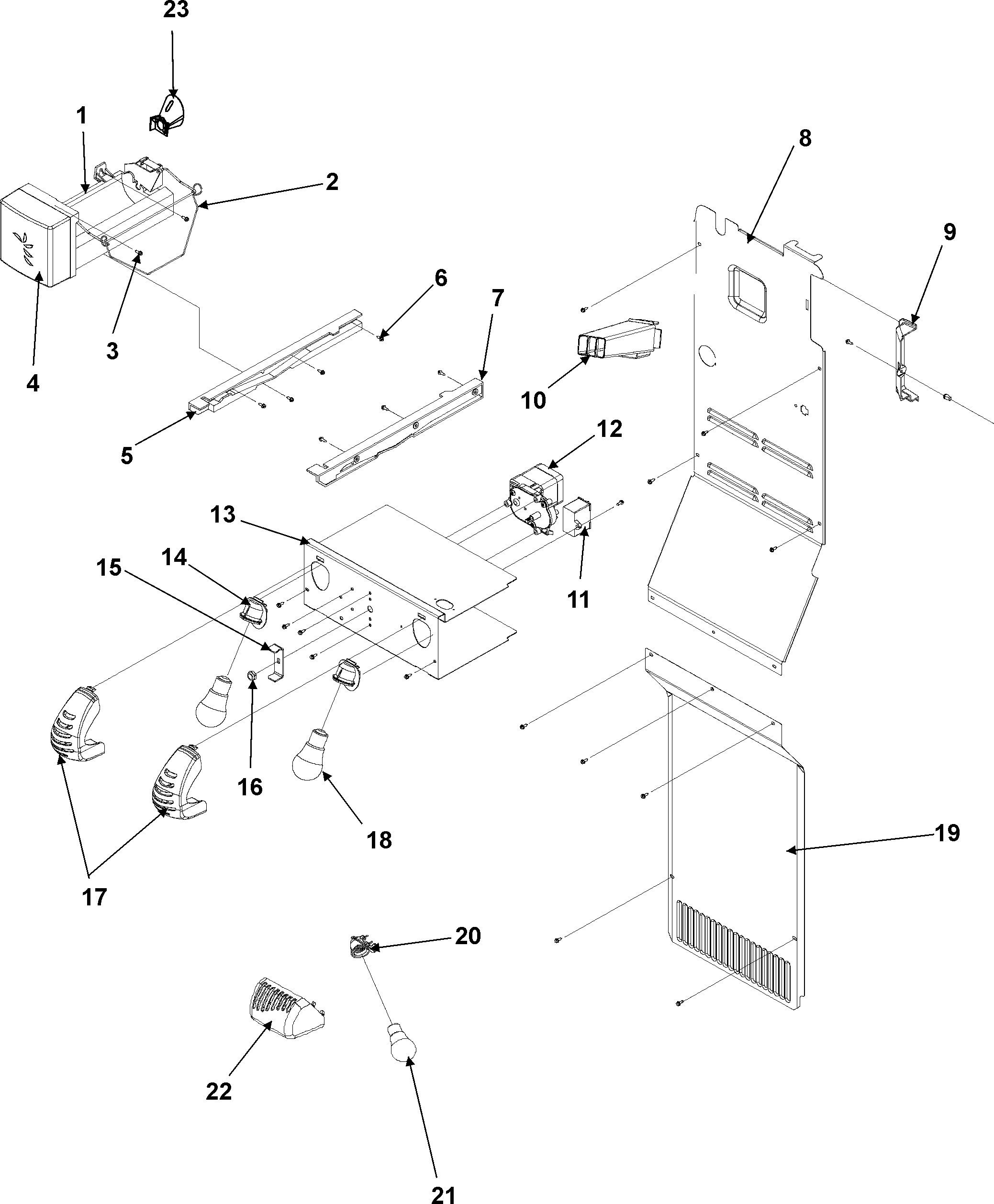 Kenmore 59655654500 freezer compartment diagram