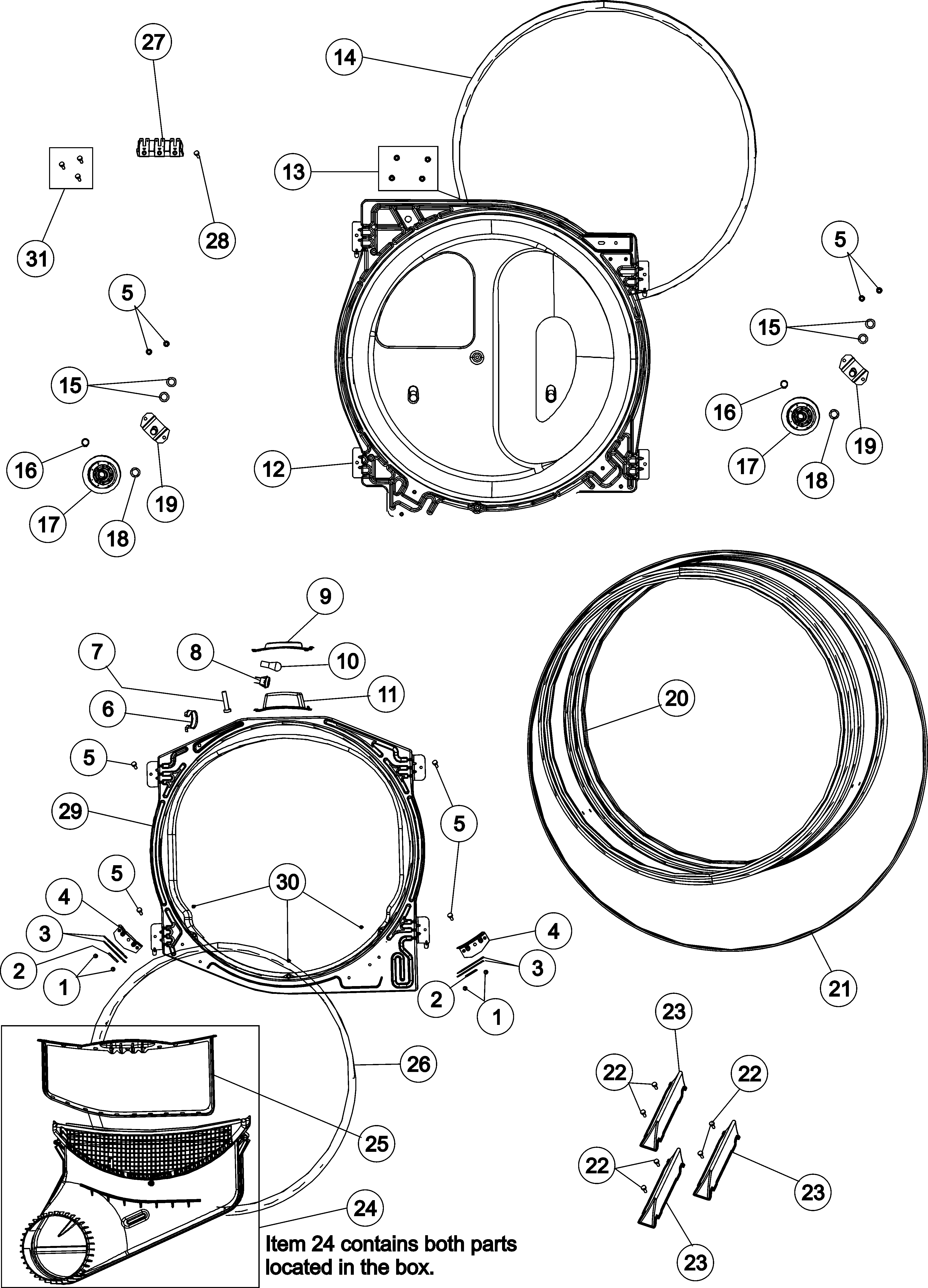 Crosley CDG6505W tubmler diagram