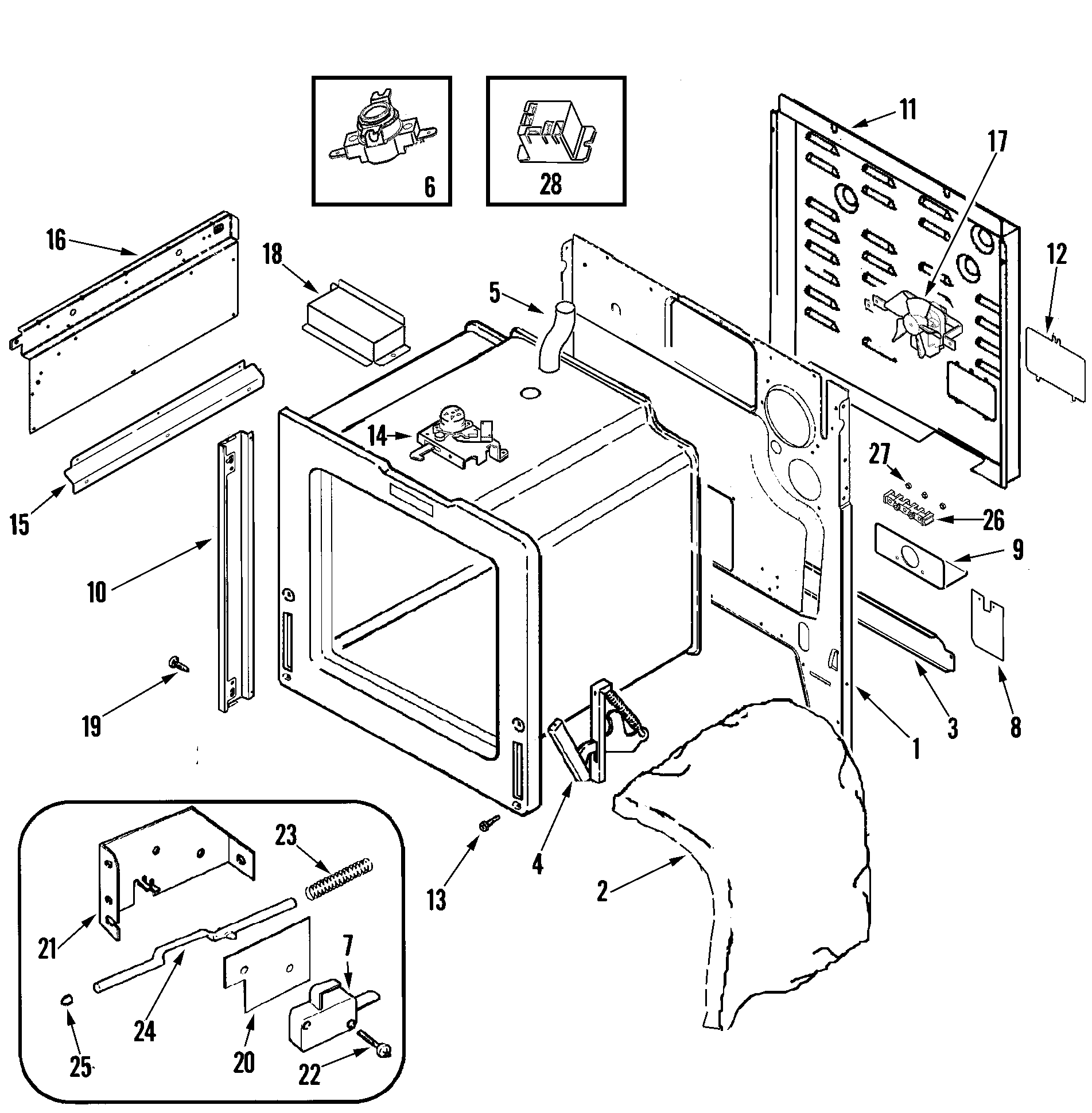 Jenn-Air JES9750BAW body diagram