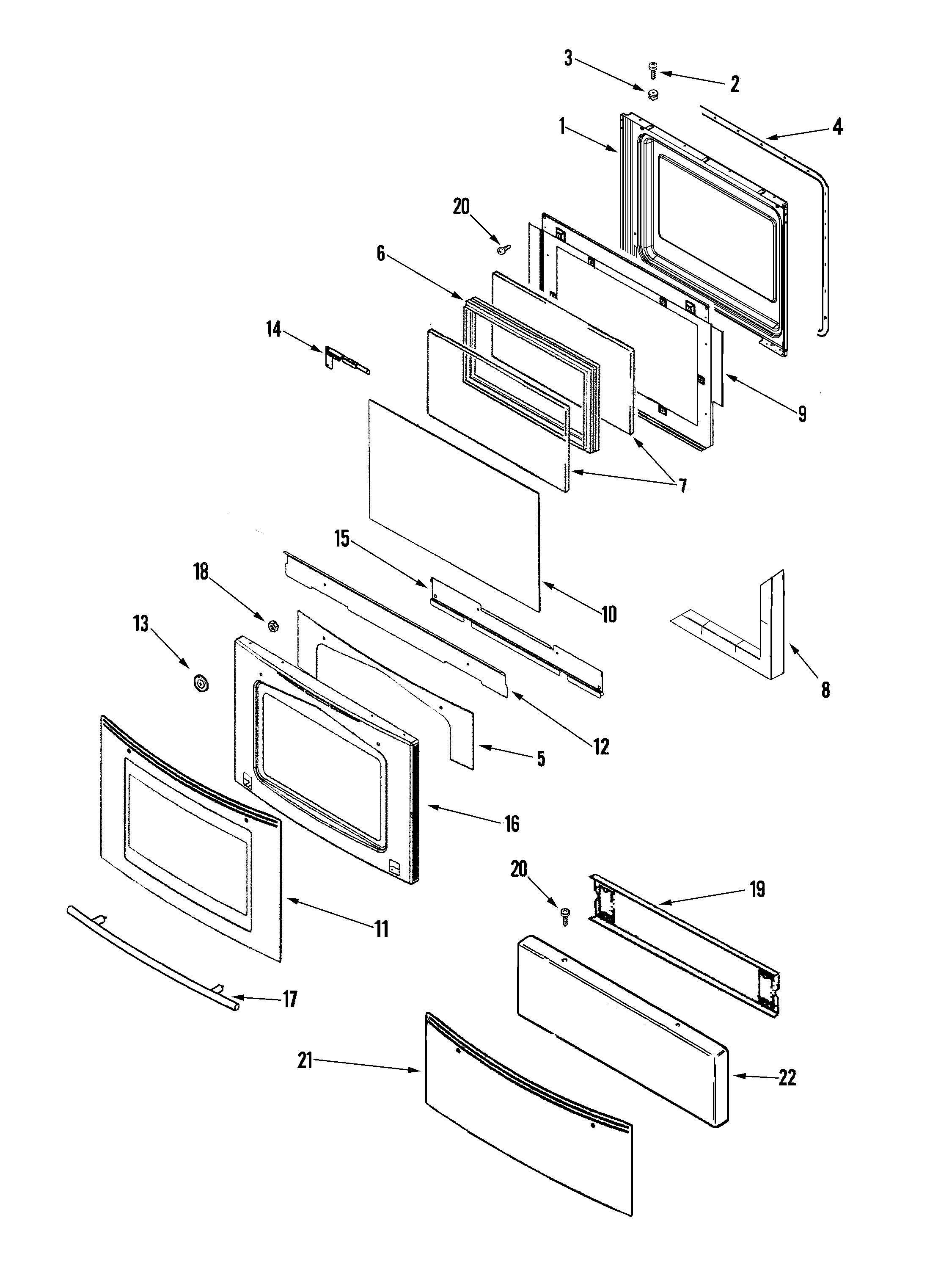 Jenn-Air JES9750BAW door/access panel (ser pre 10) diagram