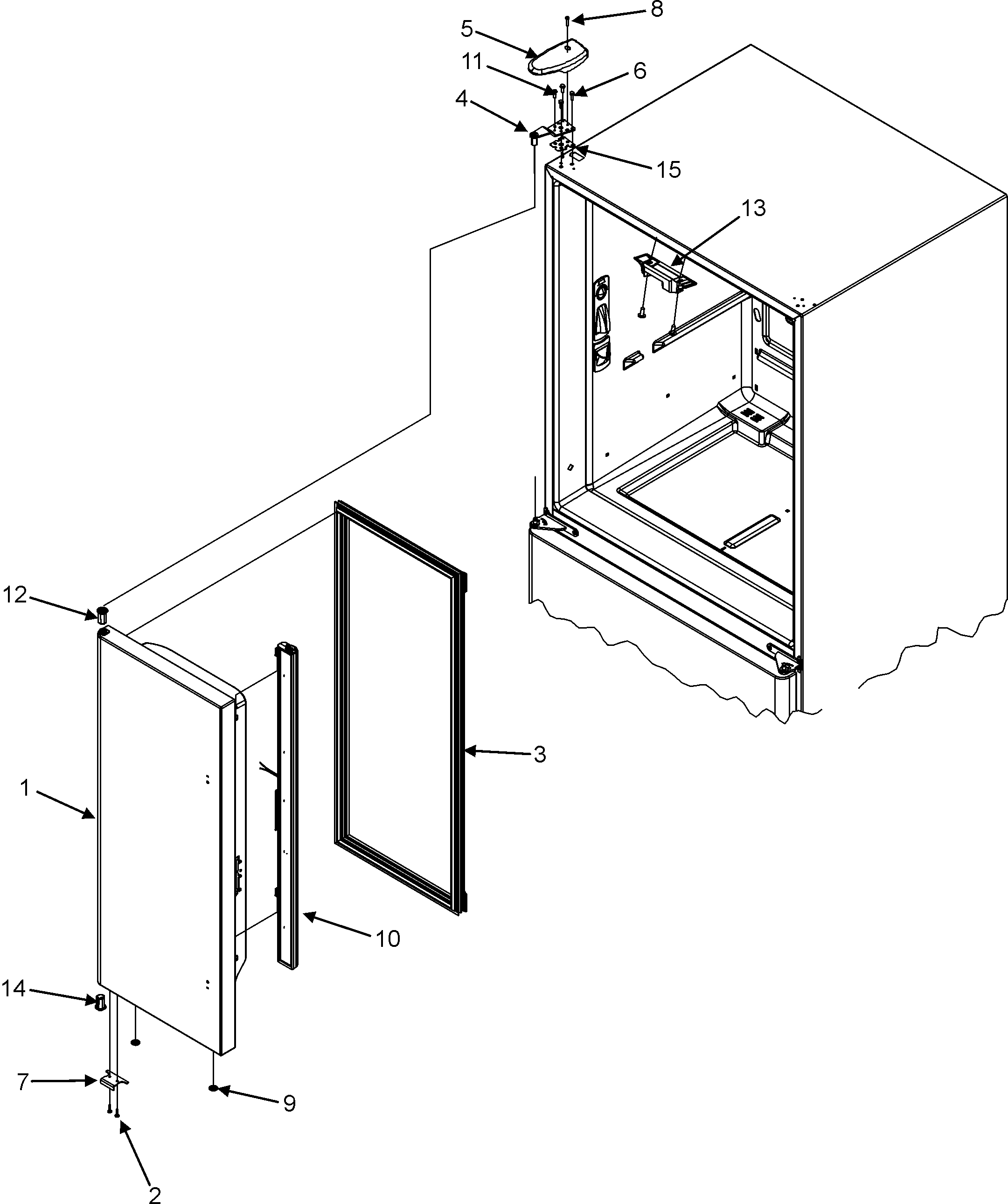 Gaggenau RY4951 left refrigerator door diagram