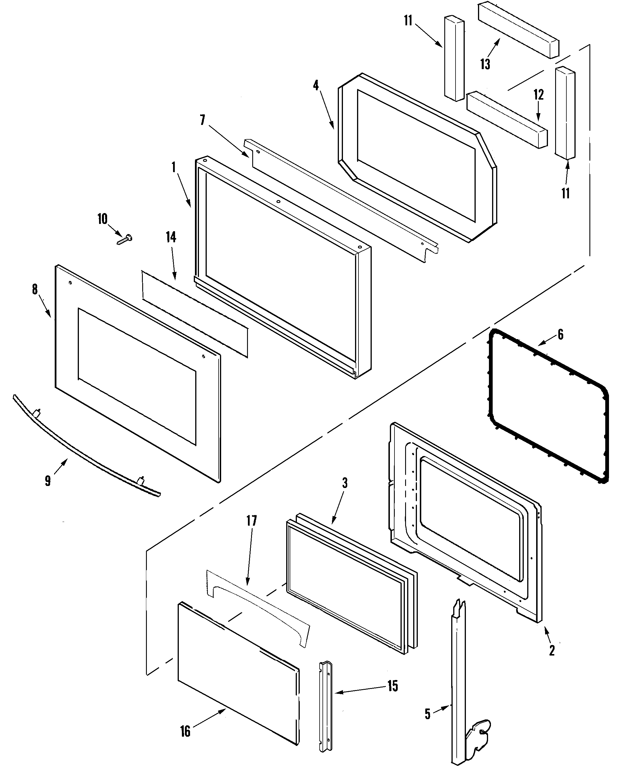 Jenn-Air JMW8330DAB door diagram