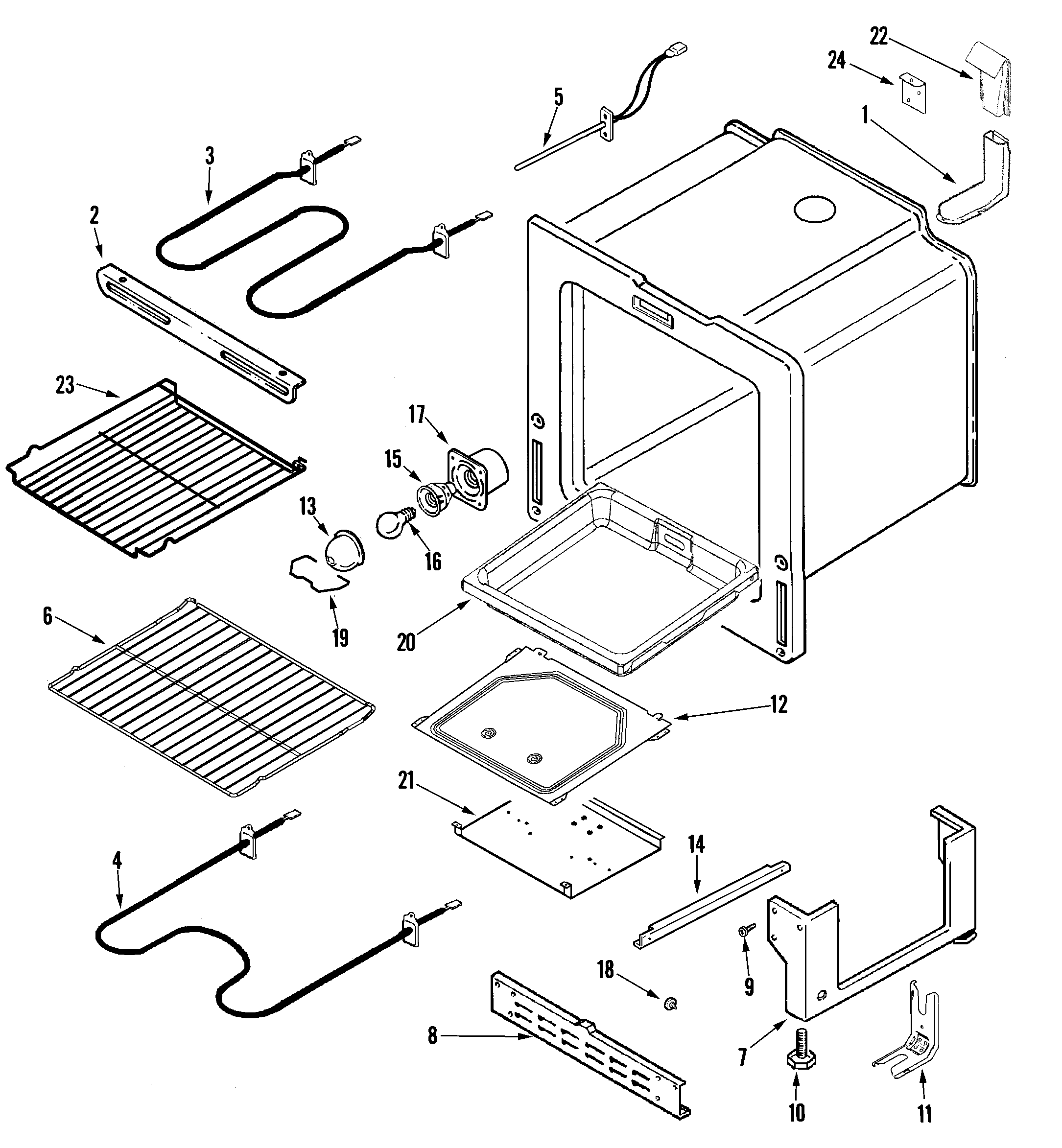 Amana AER5722BAS oven/base diagram