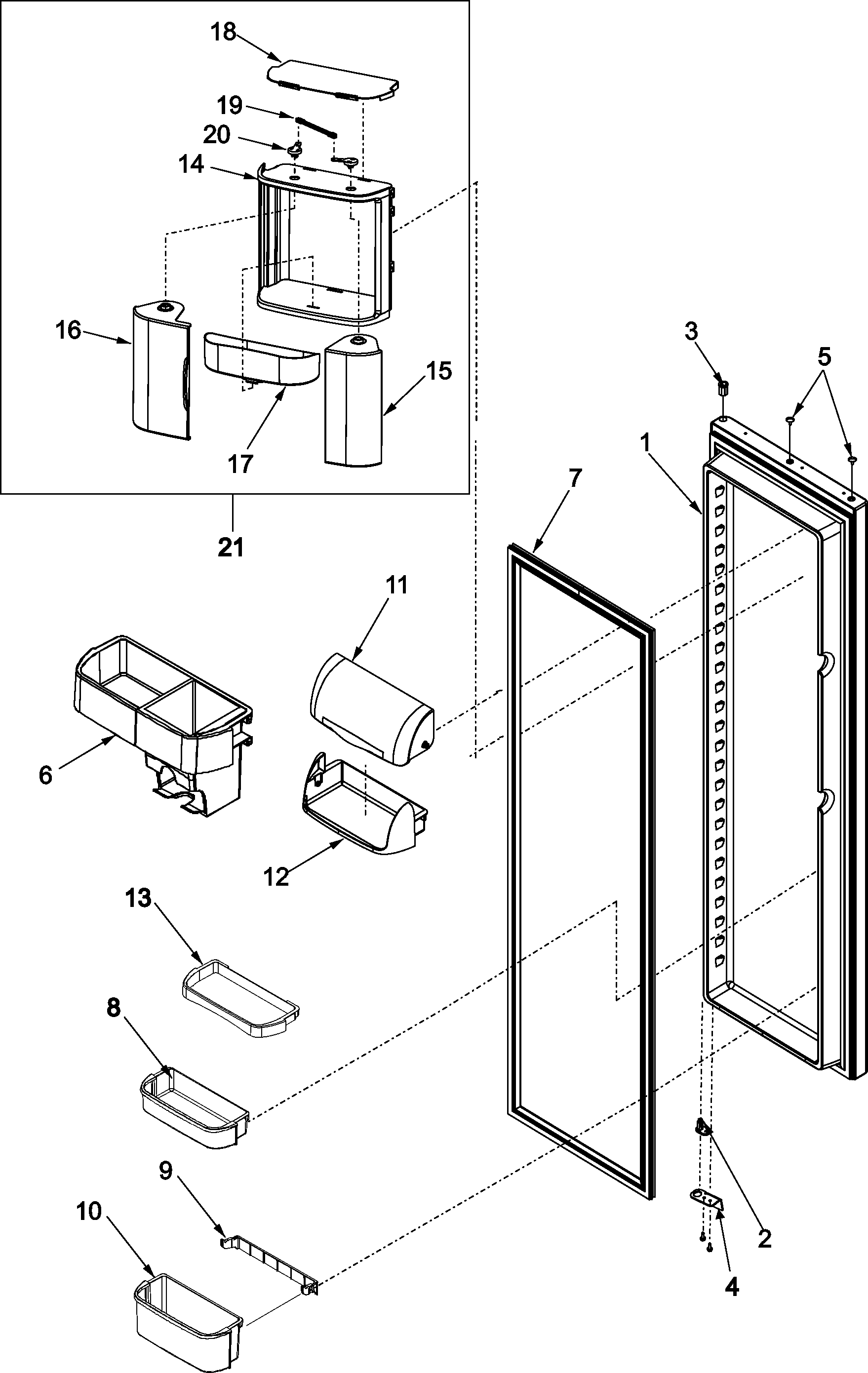 Amana ASD2627KEB refrigerator door diagram