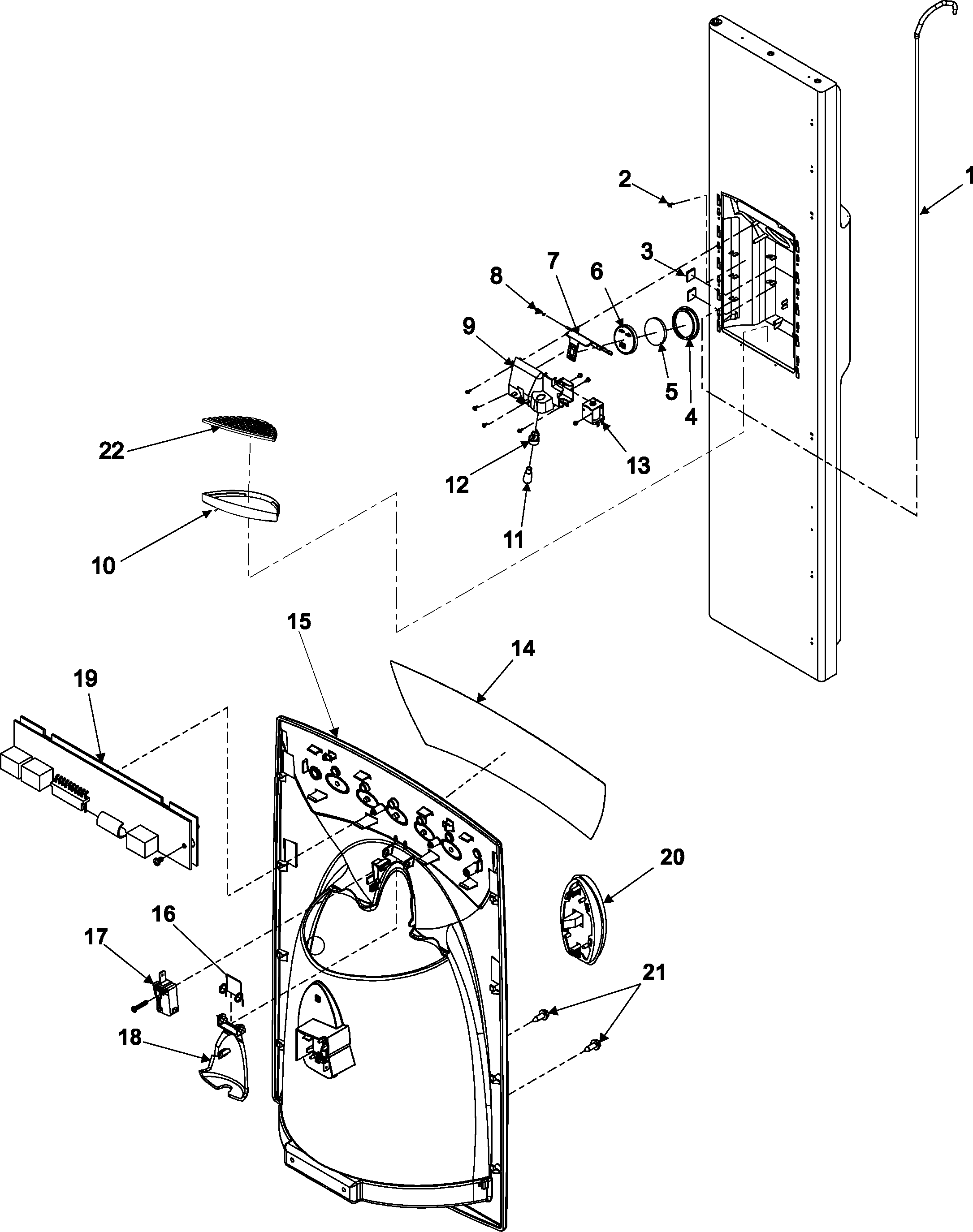 Amana ASD2627KEB fz door and facade diagram