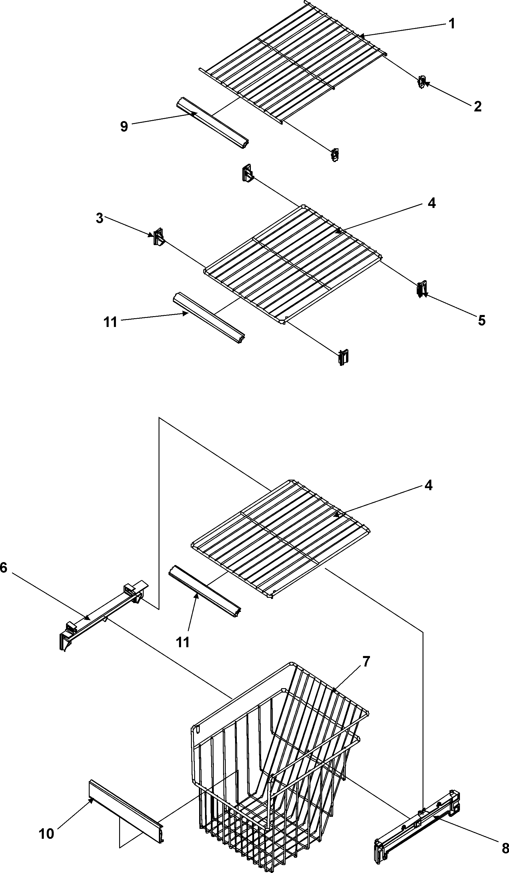 Amana ASD2627KEB fz shelf diagram