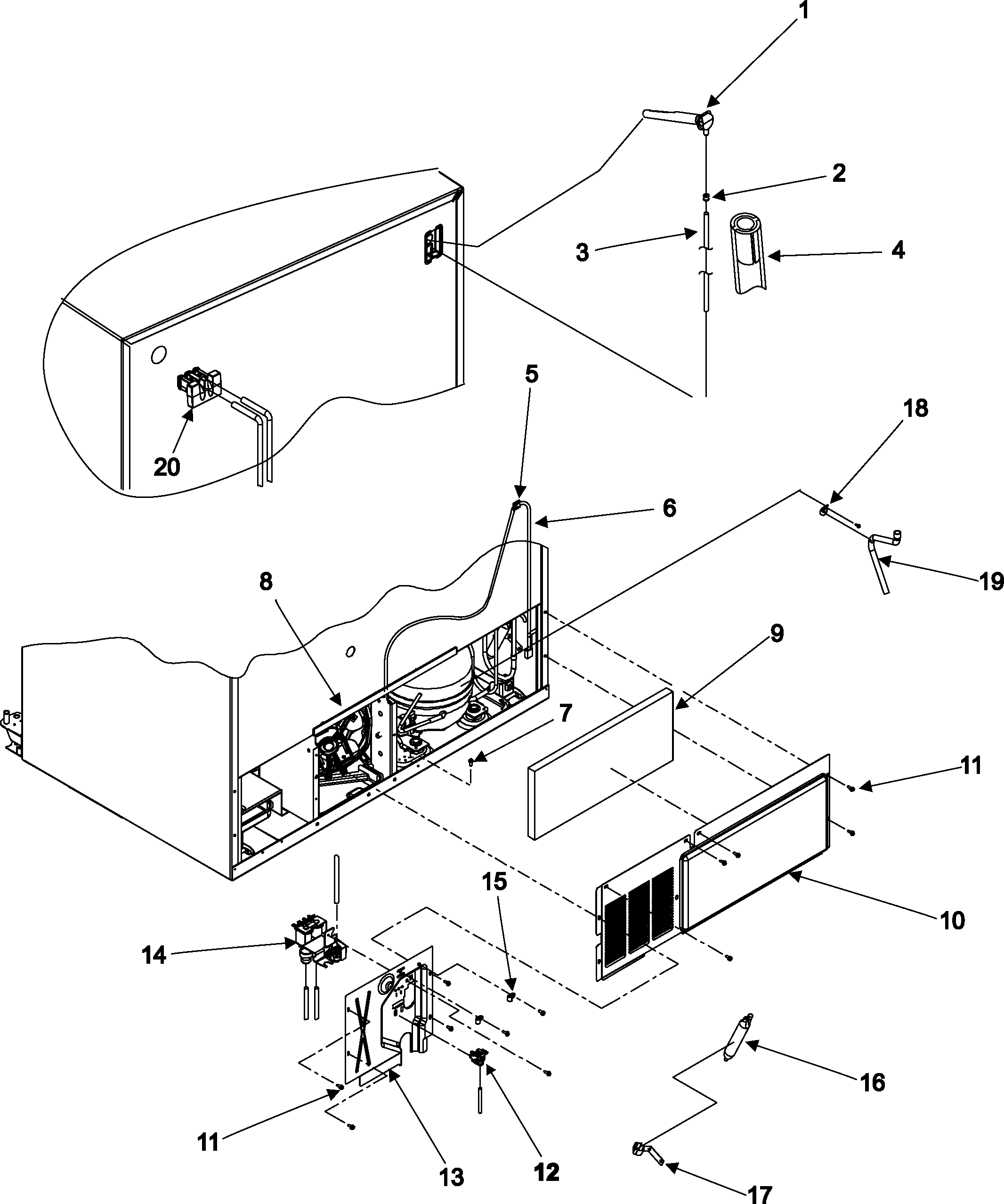 Amana ASD2627KEB cabinet back diagram