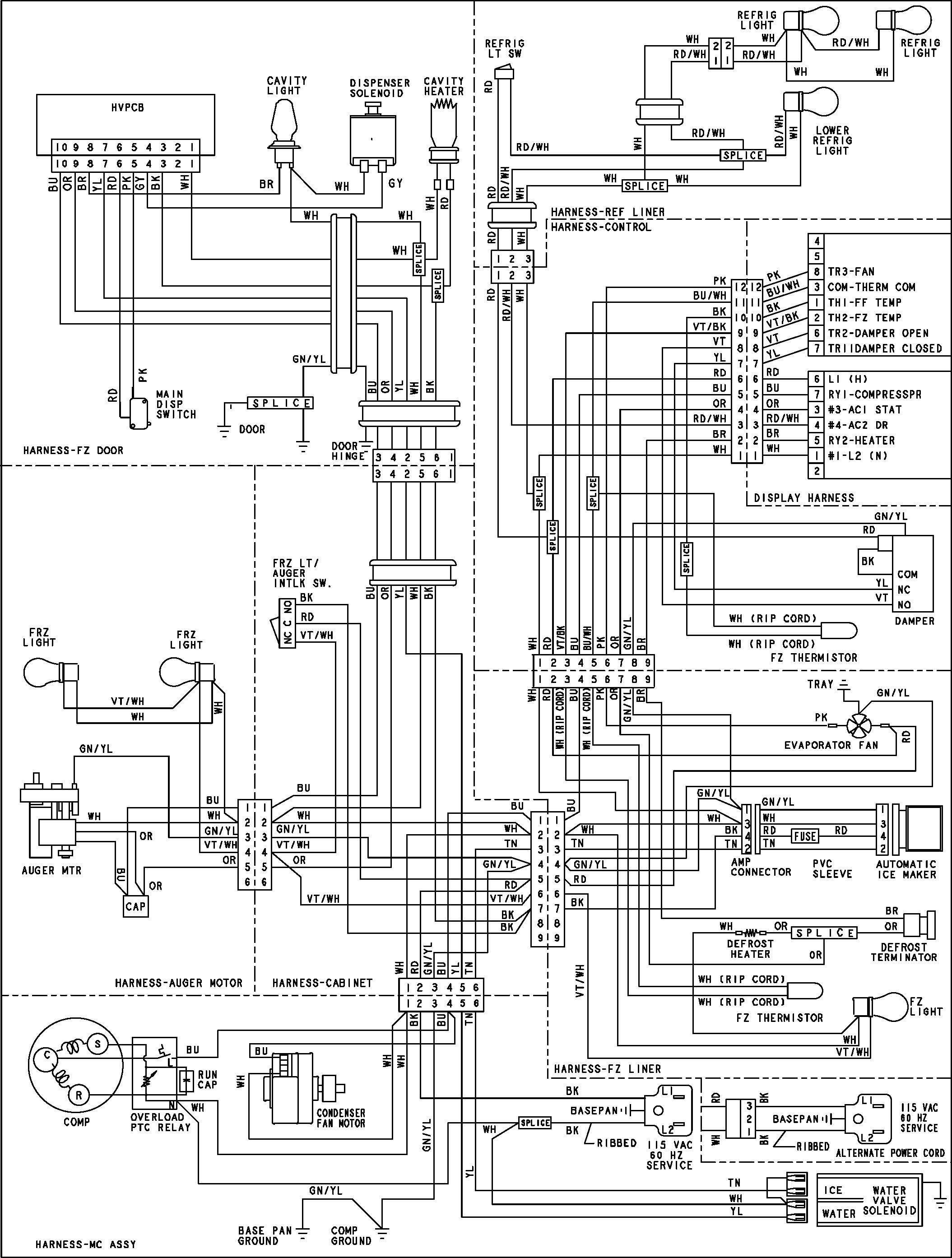 Amana ASD2627KEB wiring information diagram