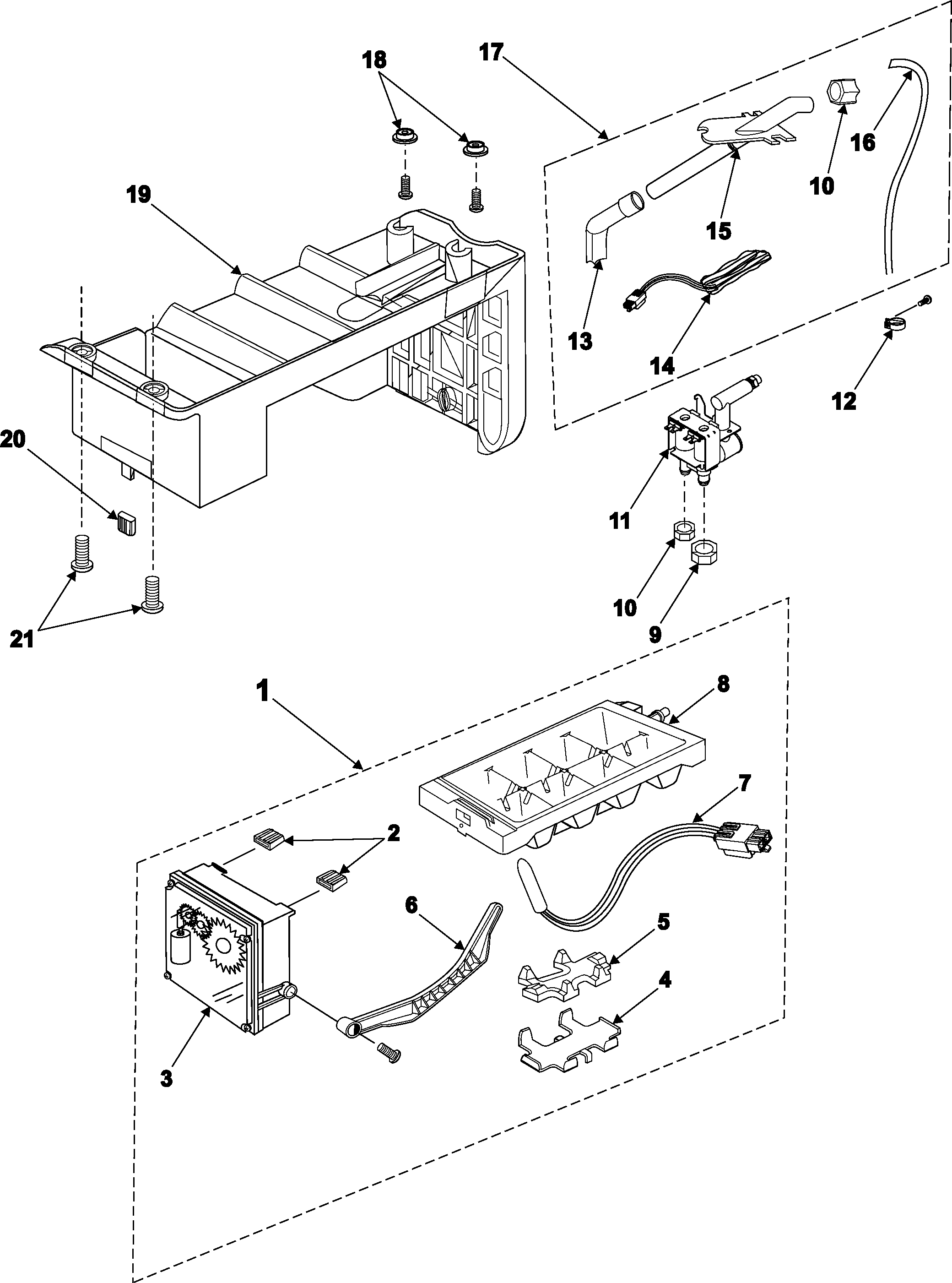 Samsung RS2533SW/XAA icemaker diagram