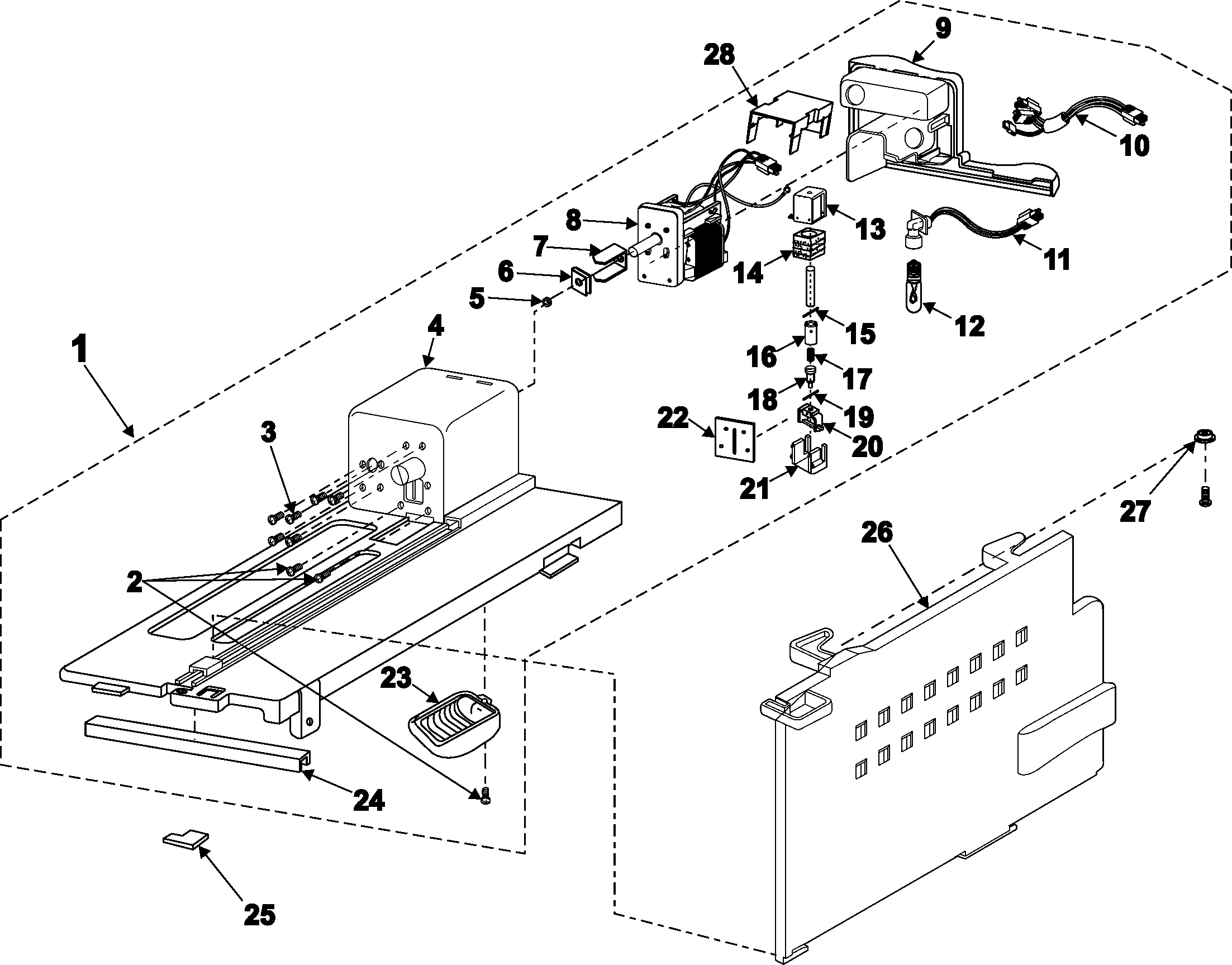 Samsung RS2534BB/XAA enclosure assembly diagram