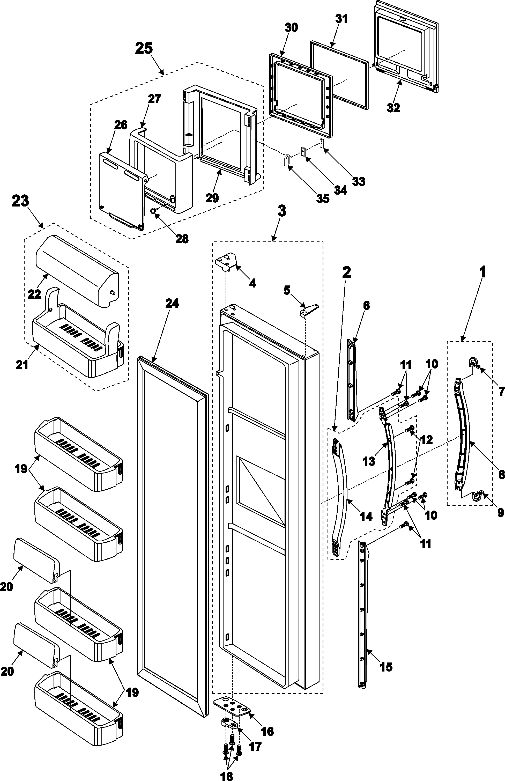 Samsung RS2666SW/XAA refrigerator door diagram