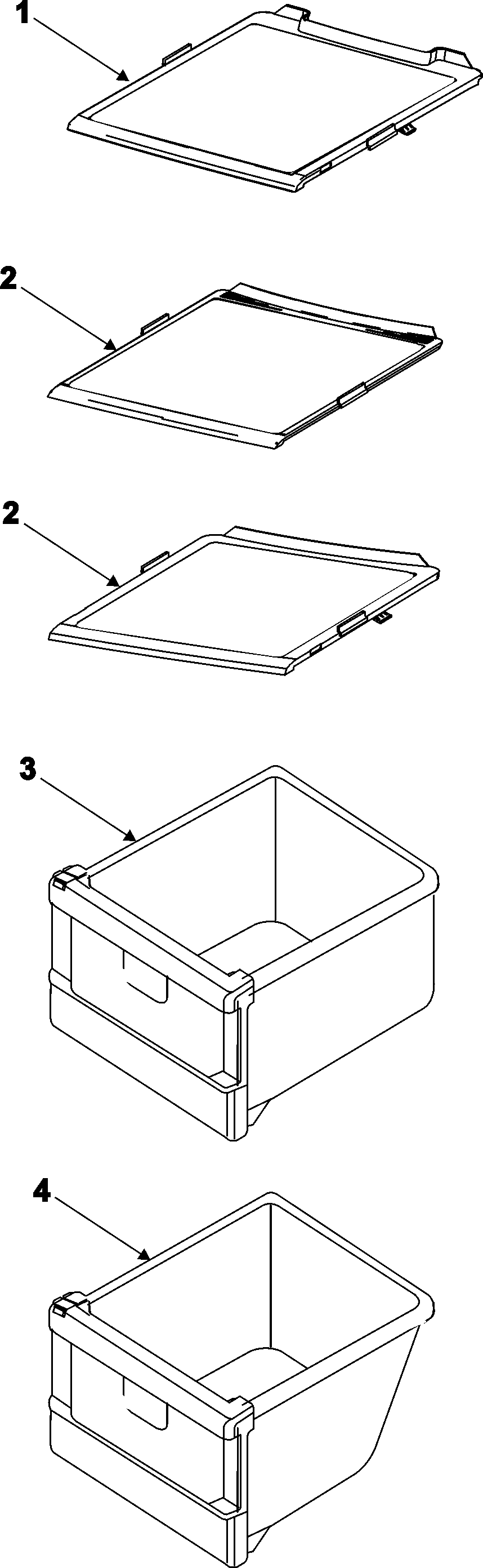Samsung RS2666SW/XAA freezer shelves diagram
