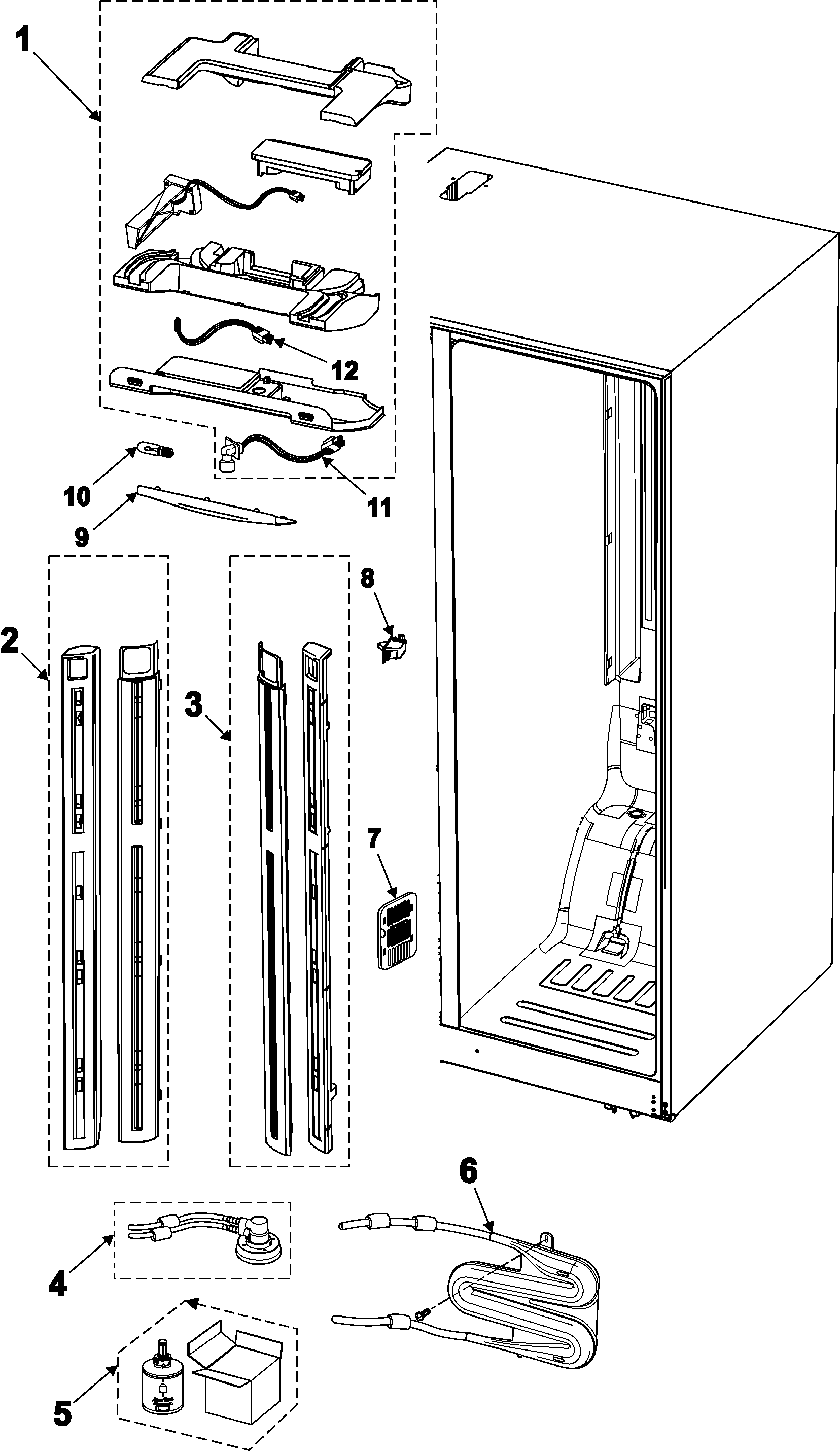 Samsung RS2624WW/XAA refrigerator compartment diagram