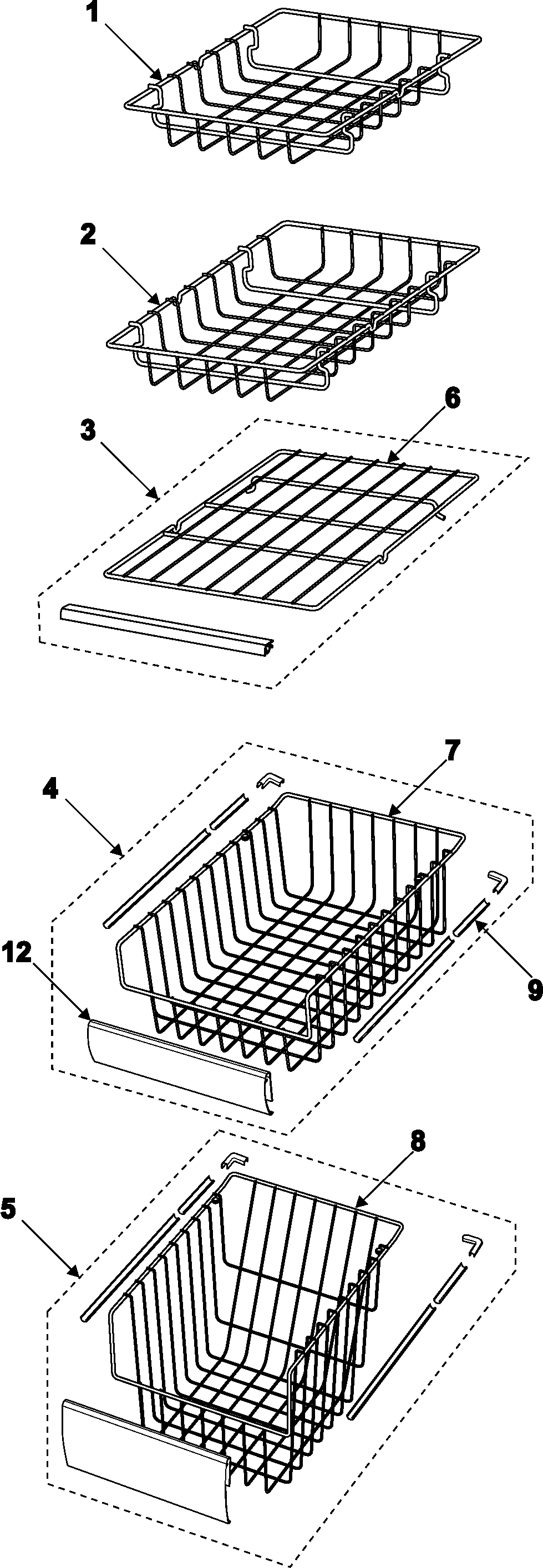 Samsung RS2624WW/XAA freezer shelves diagram