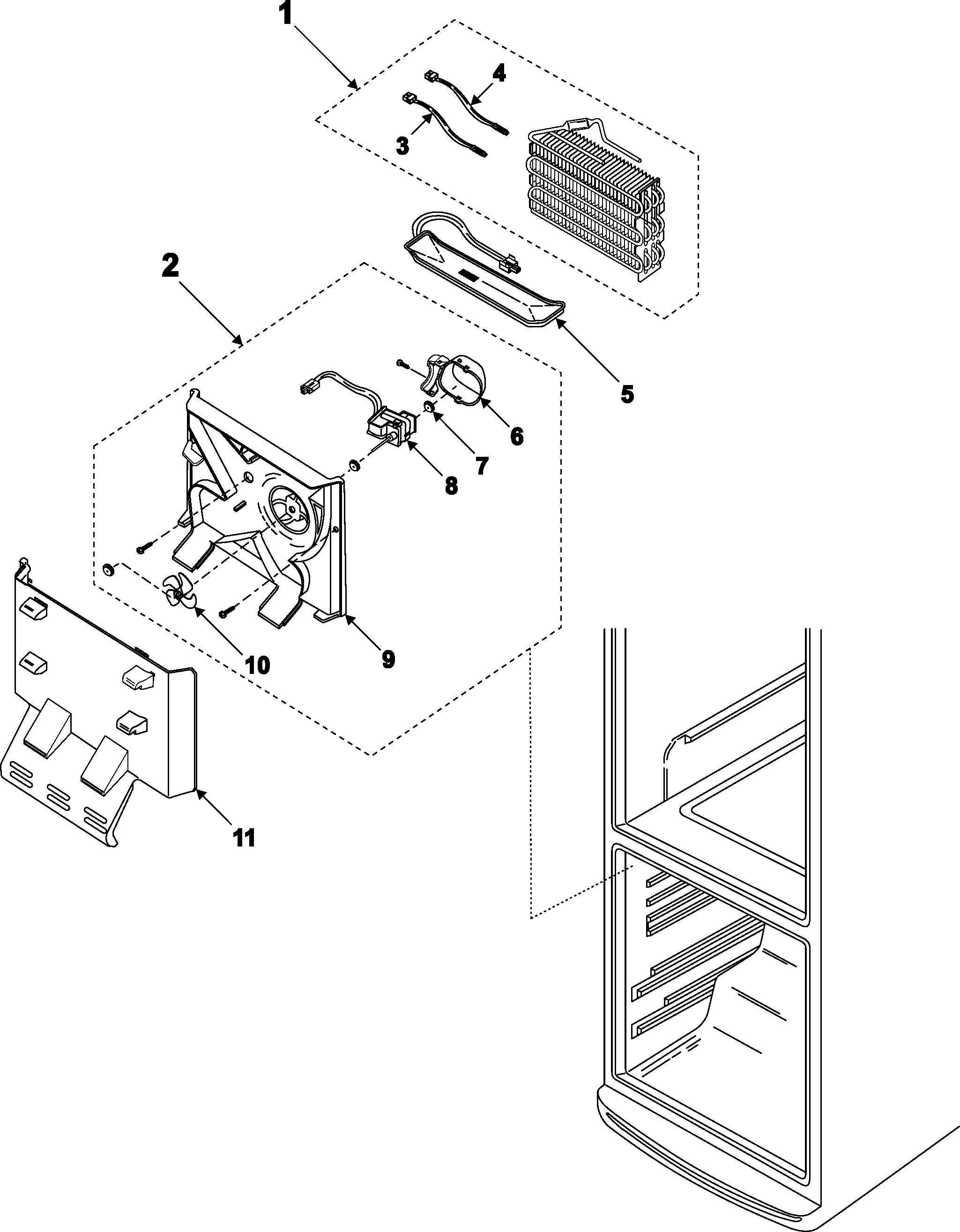 Samsung RB2055SL/XAA freezer compartment diagram