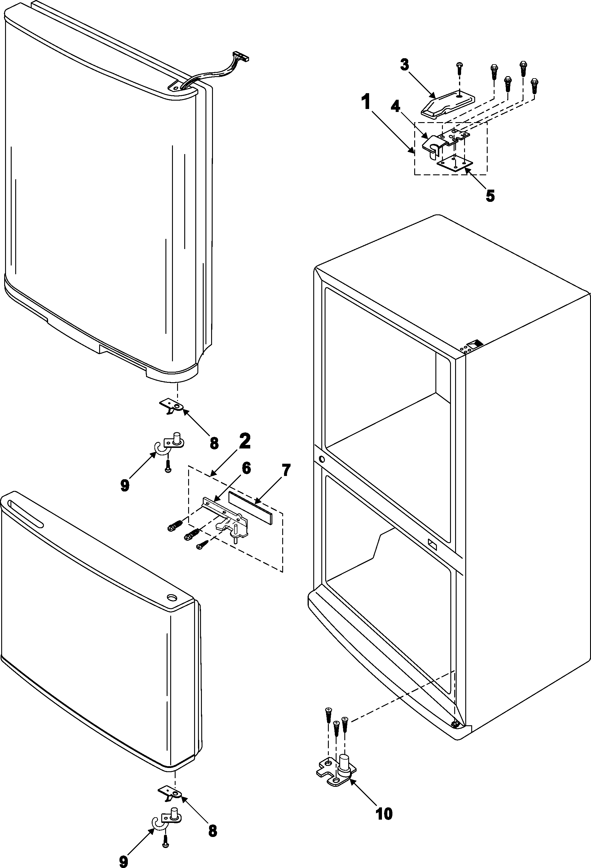 Samsung RB1844SW/XAA hinges diagram