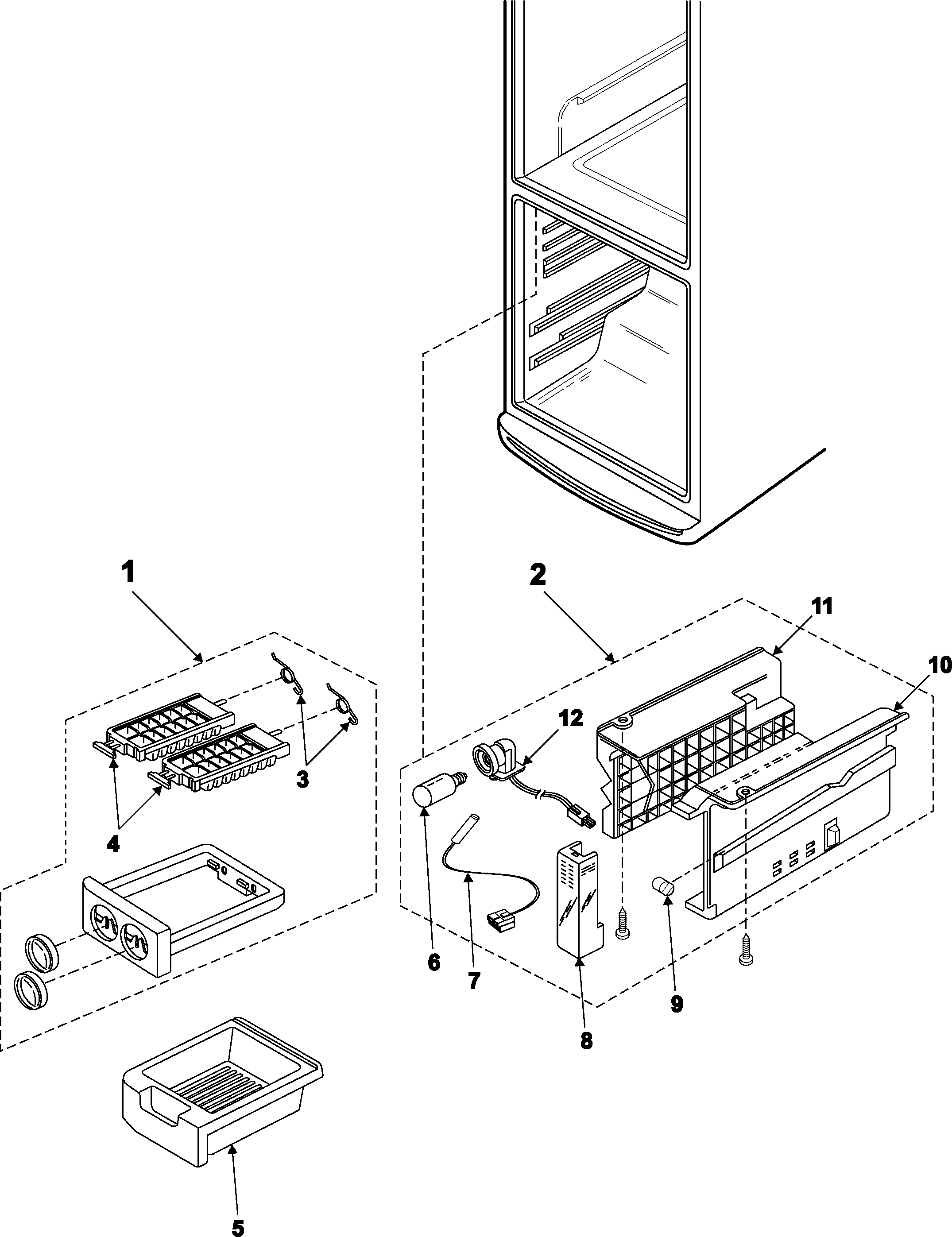 Samsung RB2155SW/XAA ice maker diagram