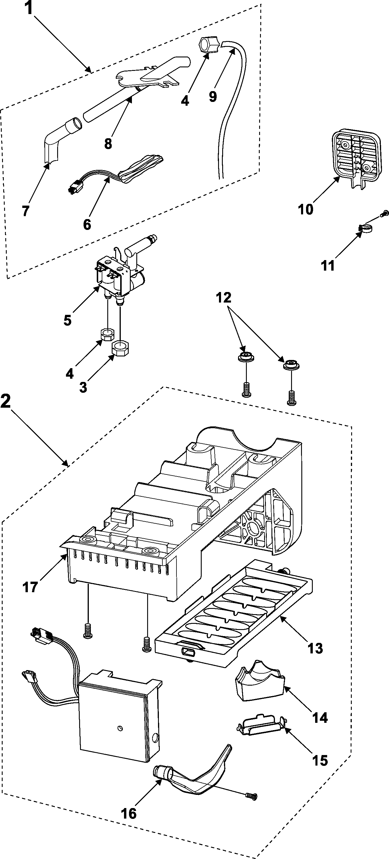 Samsung RS2623VQ/XAA ice maker diagram