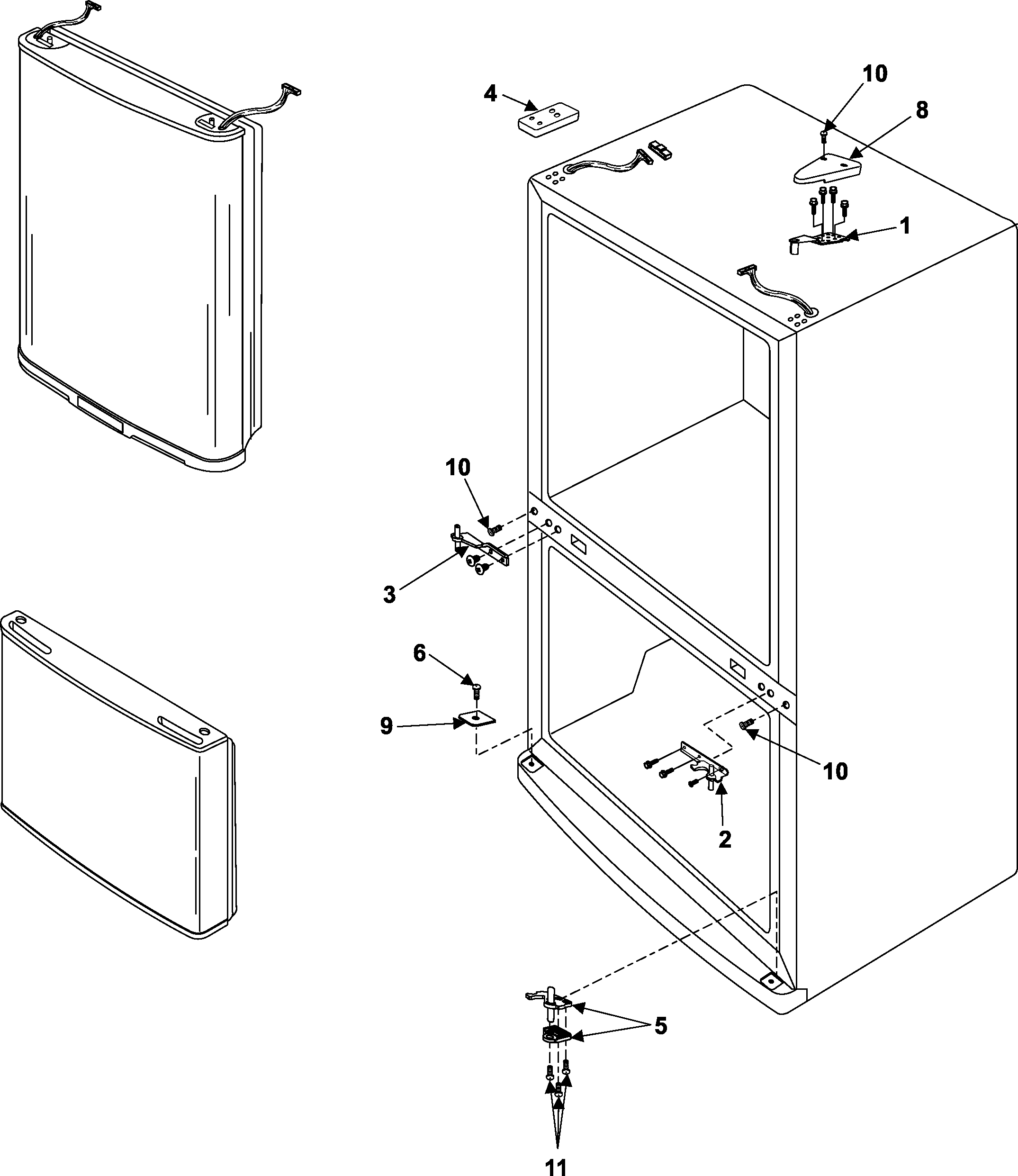 Samsung RB195BSSW/XAA-00 hinges diagram