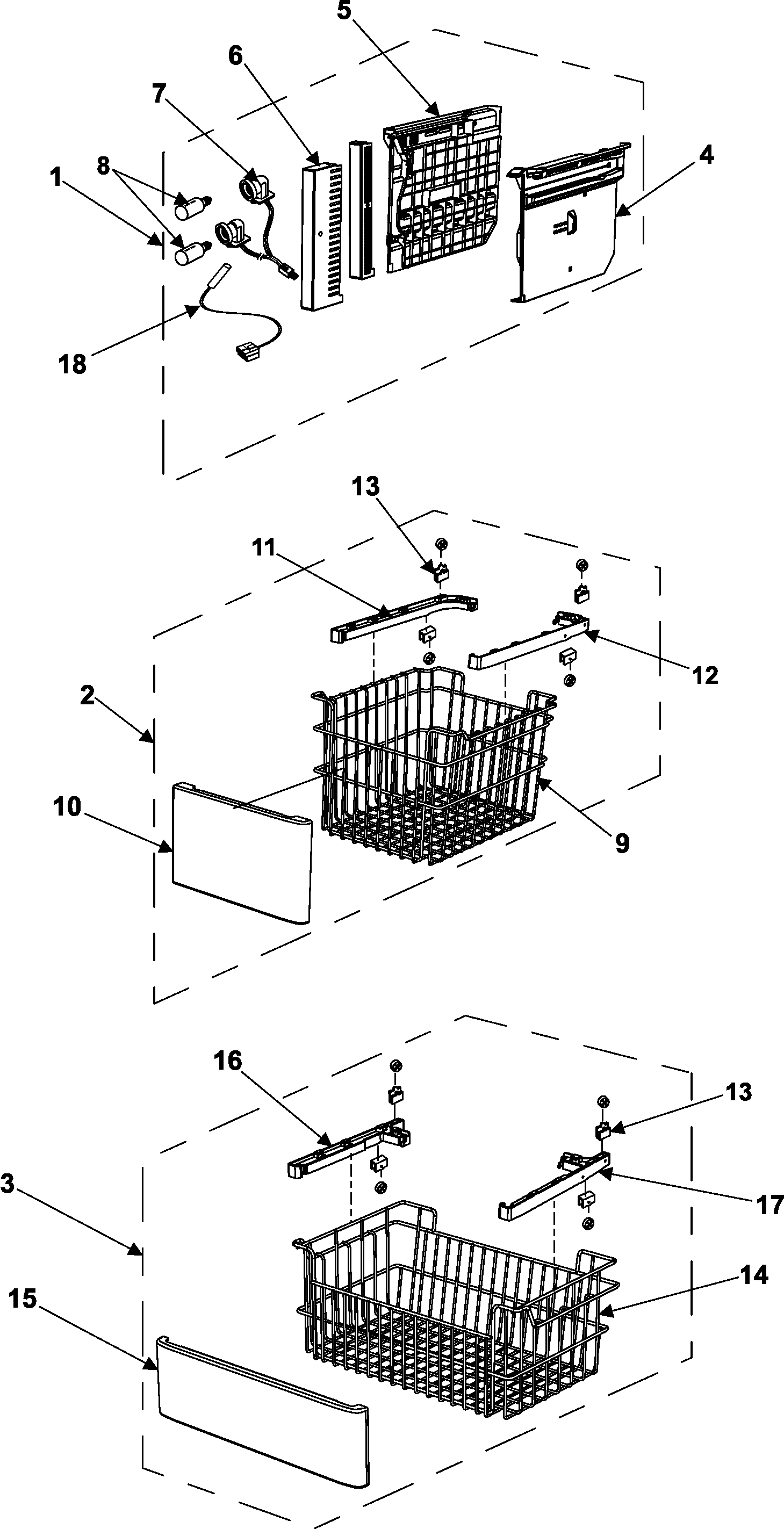 Samsung RB195BSSW/XAA-00 freezer shelves diagram