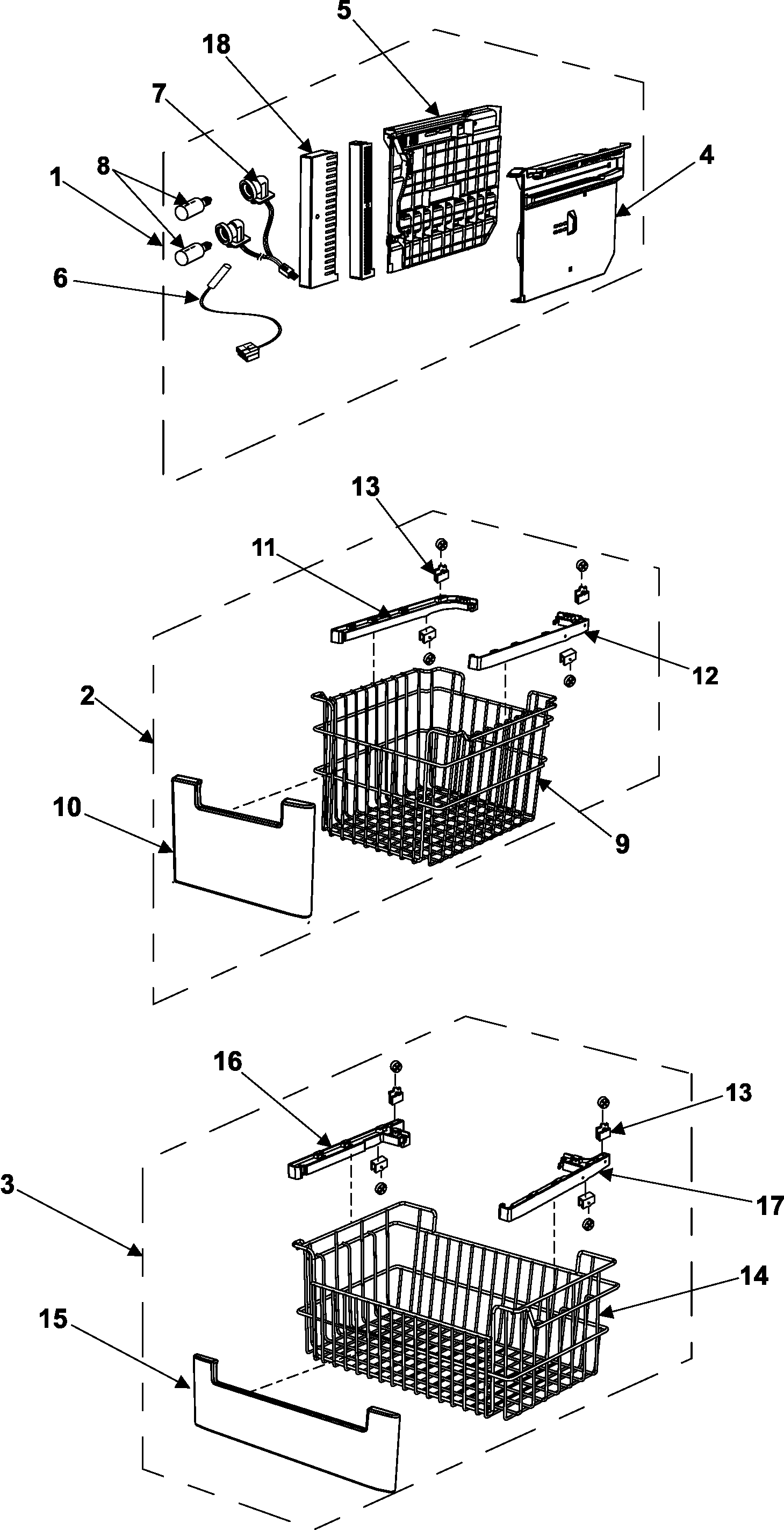 Samsung RB215BSBB/XAA-00 freezer shelves diagram