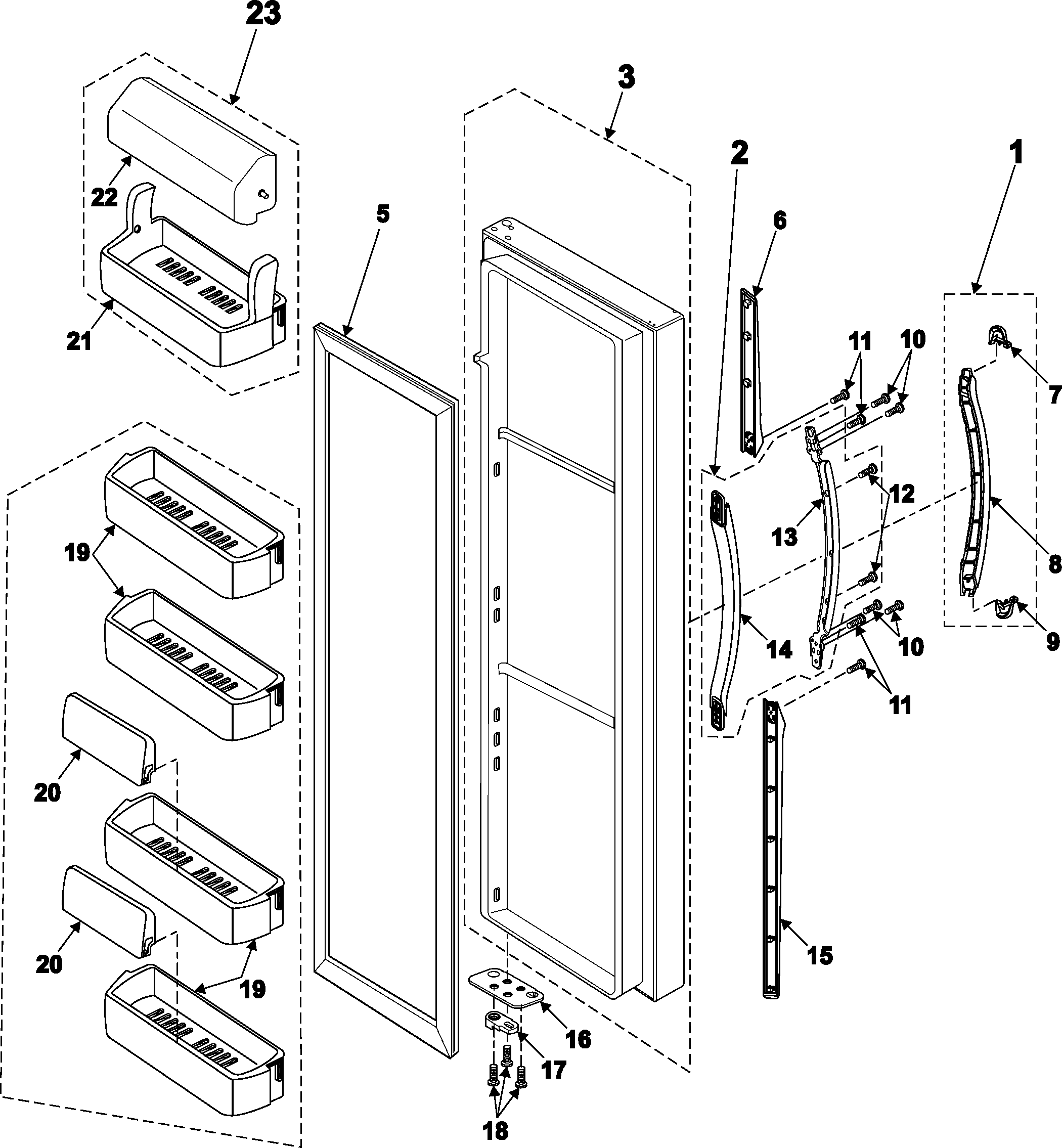 Samsung RS2644SL/XAA refrigerator door diagram