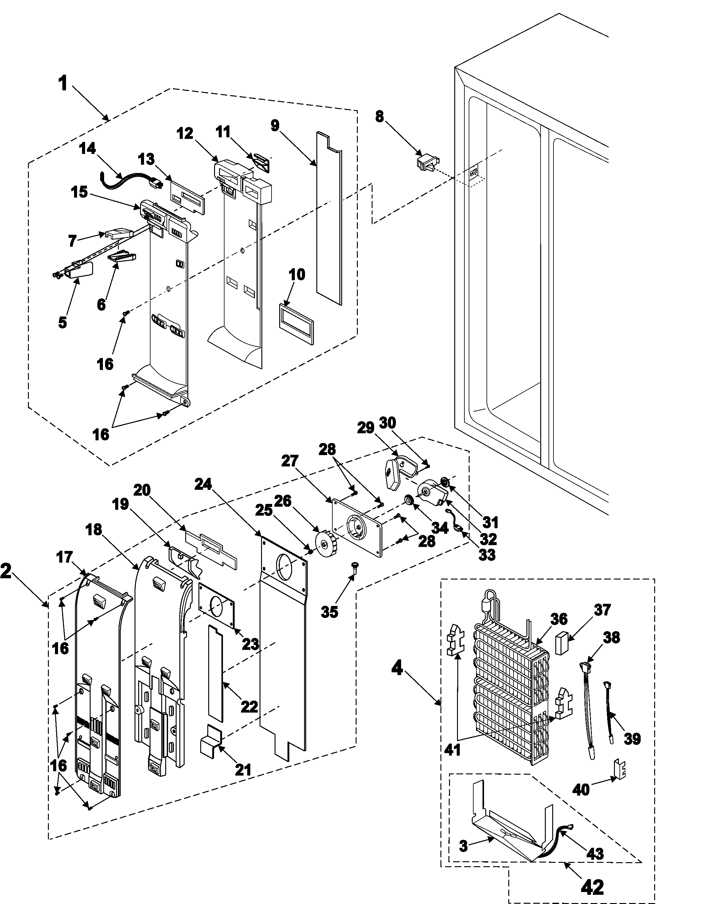Samsung RS2644SL/XAA freezer compartment diagram