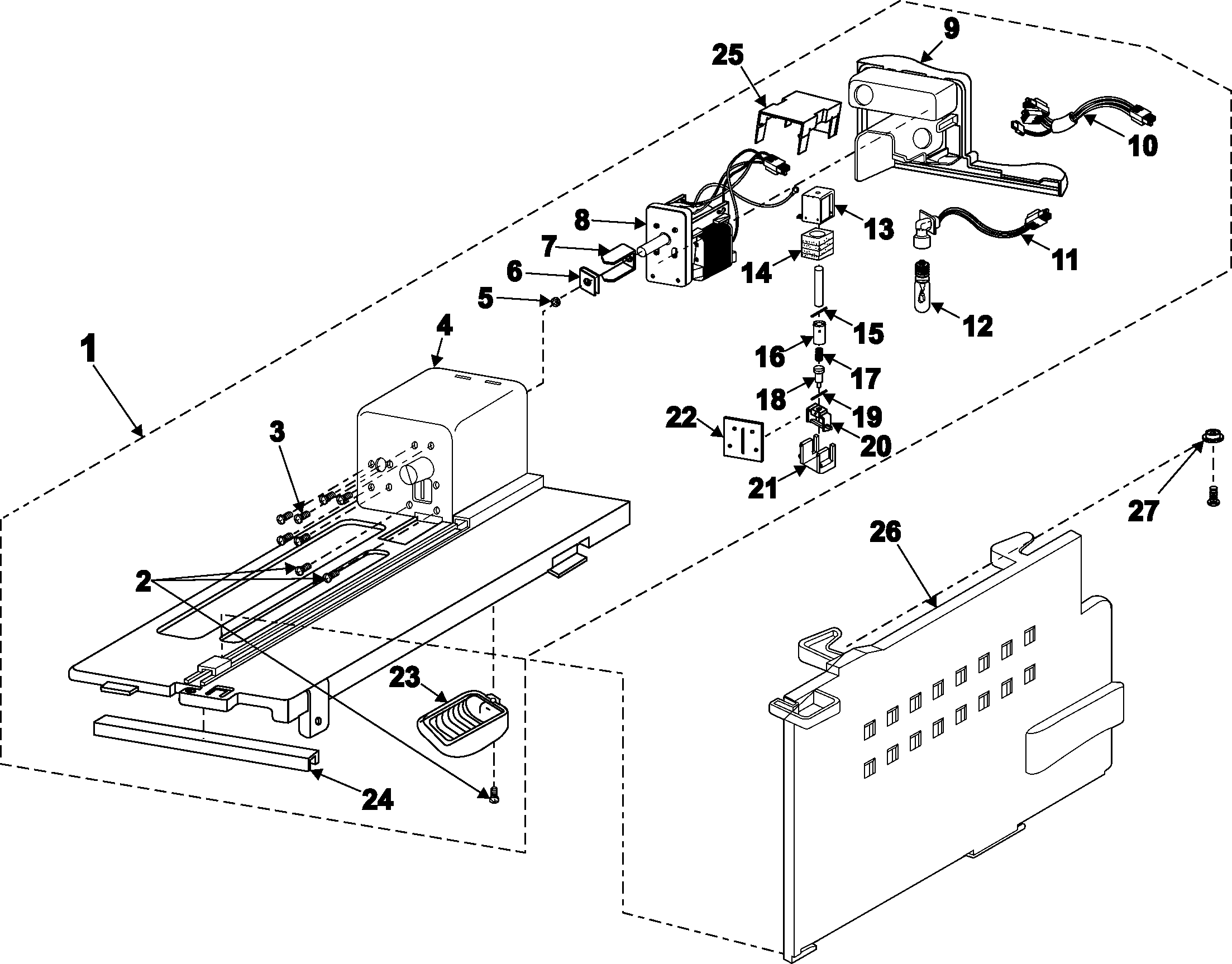 Samsung RS2644SL/XAA enclosure assembly diagram
