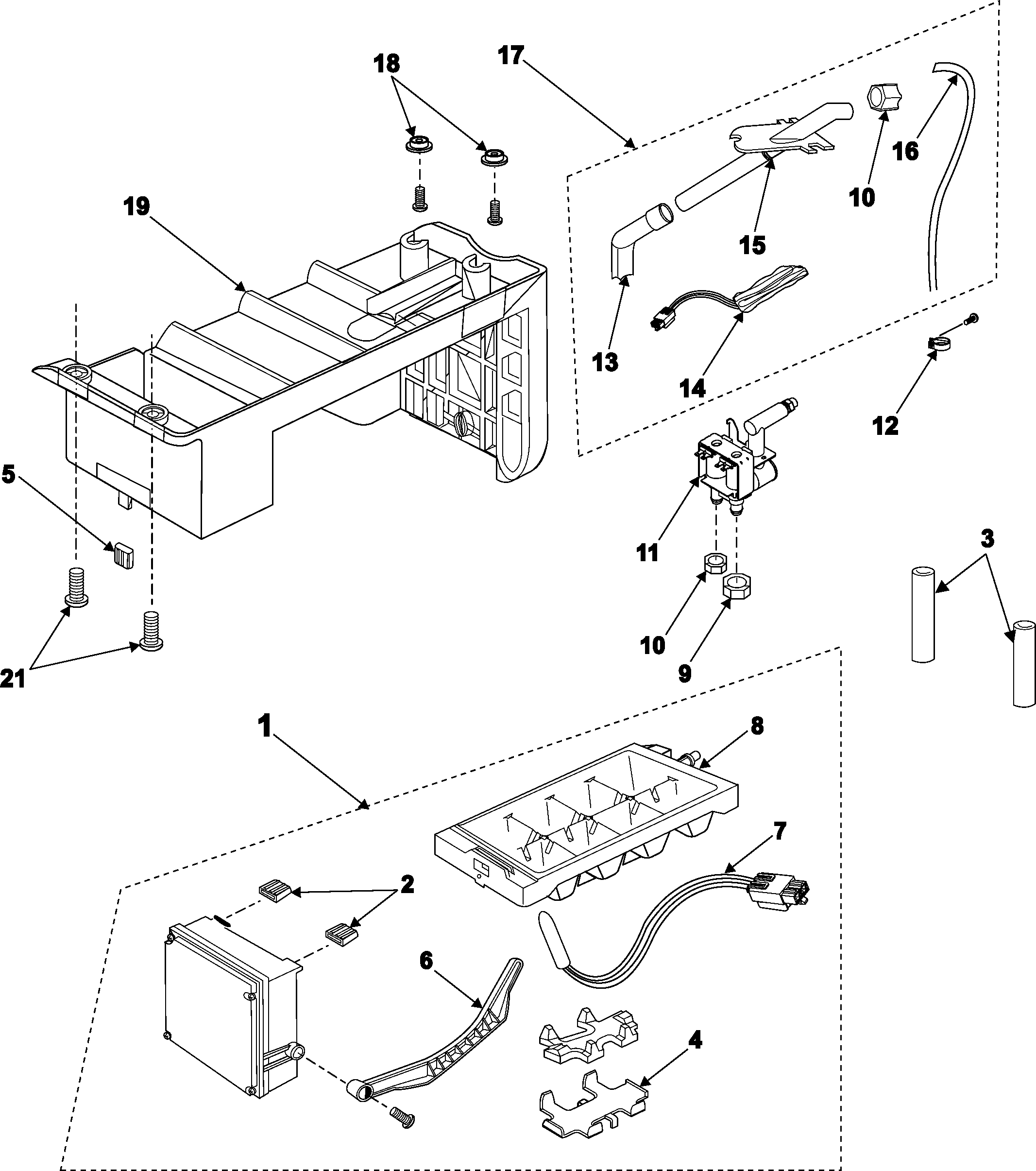 Samsung RS2545SH/XAA icemaker diagram
