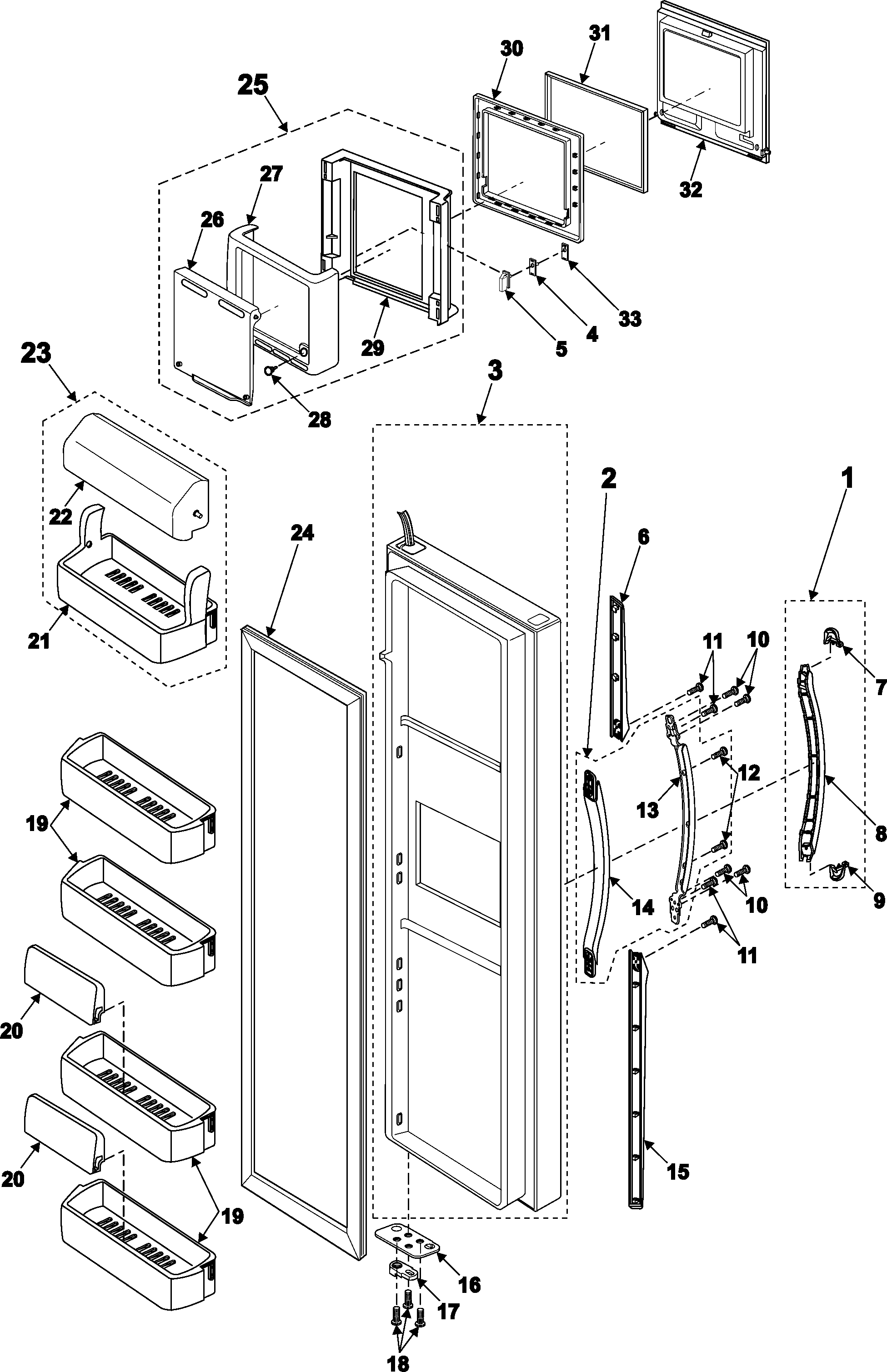 Samsung RS2666SL/XAA refrigerator door diagram