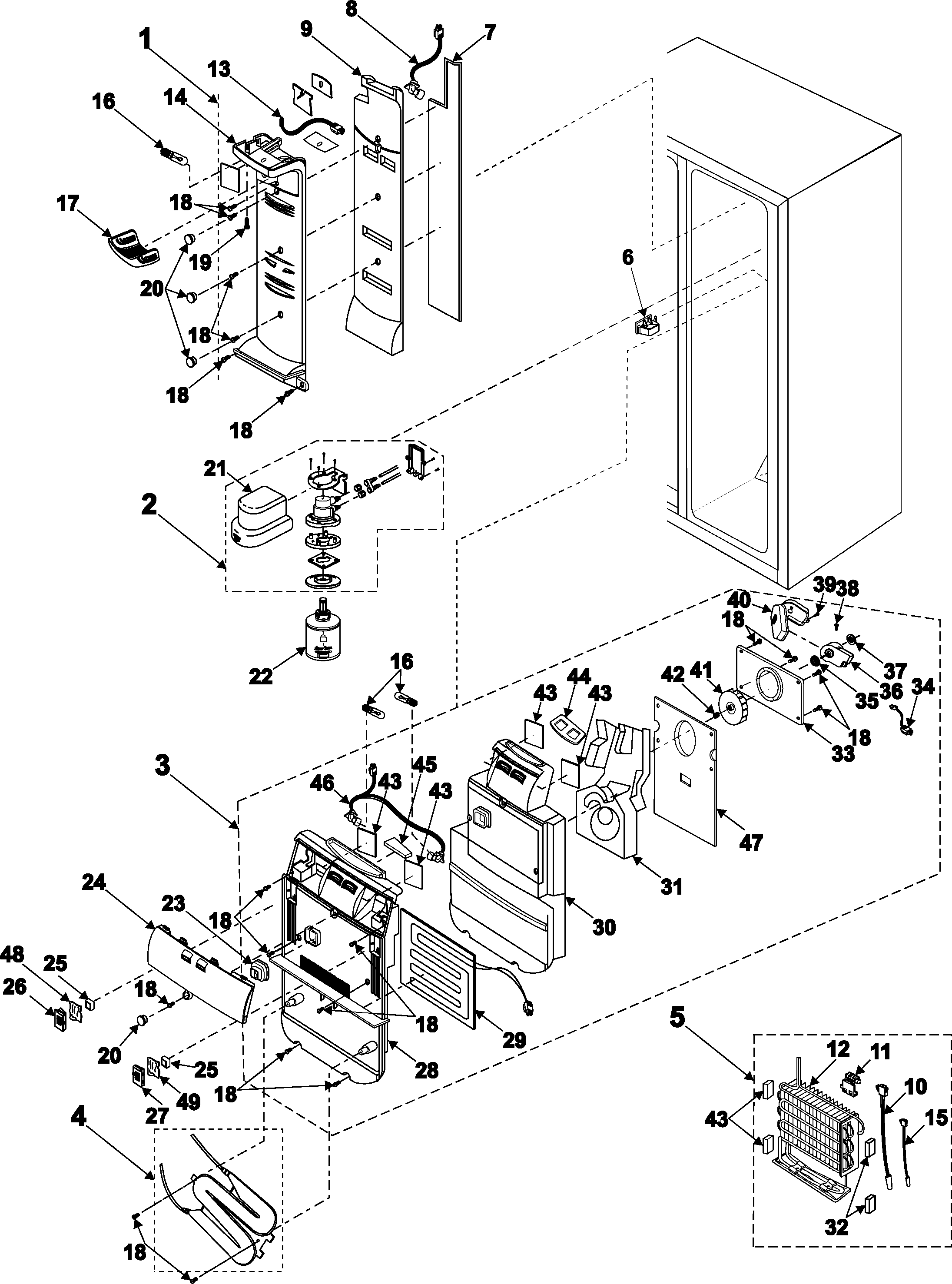 Samsung RS2666SL/XAA refrigerator compartment diagram