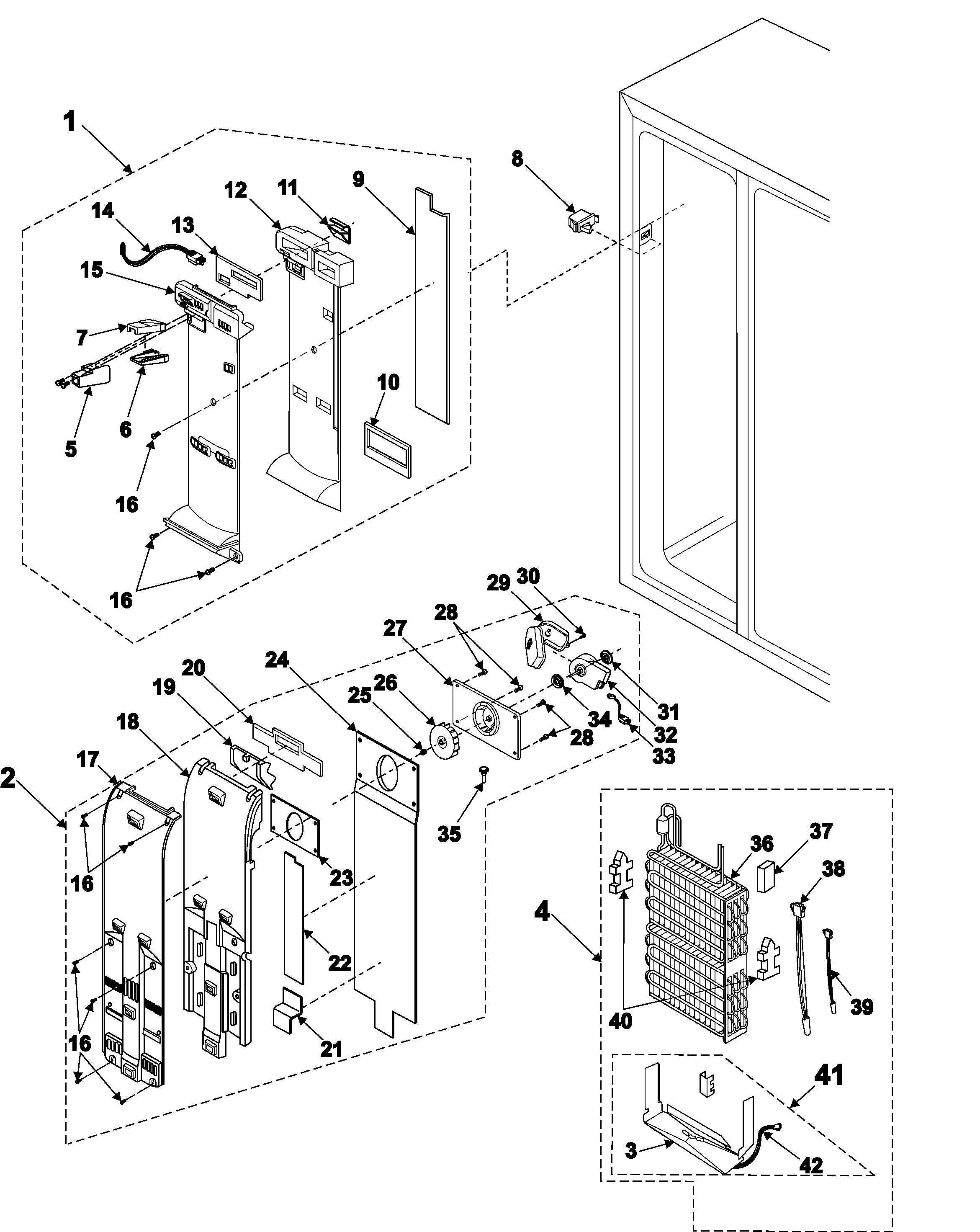 Samsung RS2666SL/XAA freezer compartment diagram