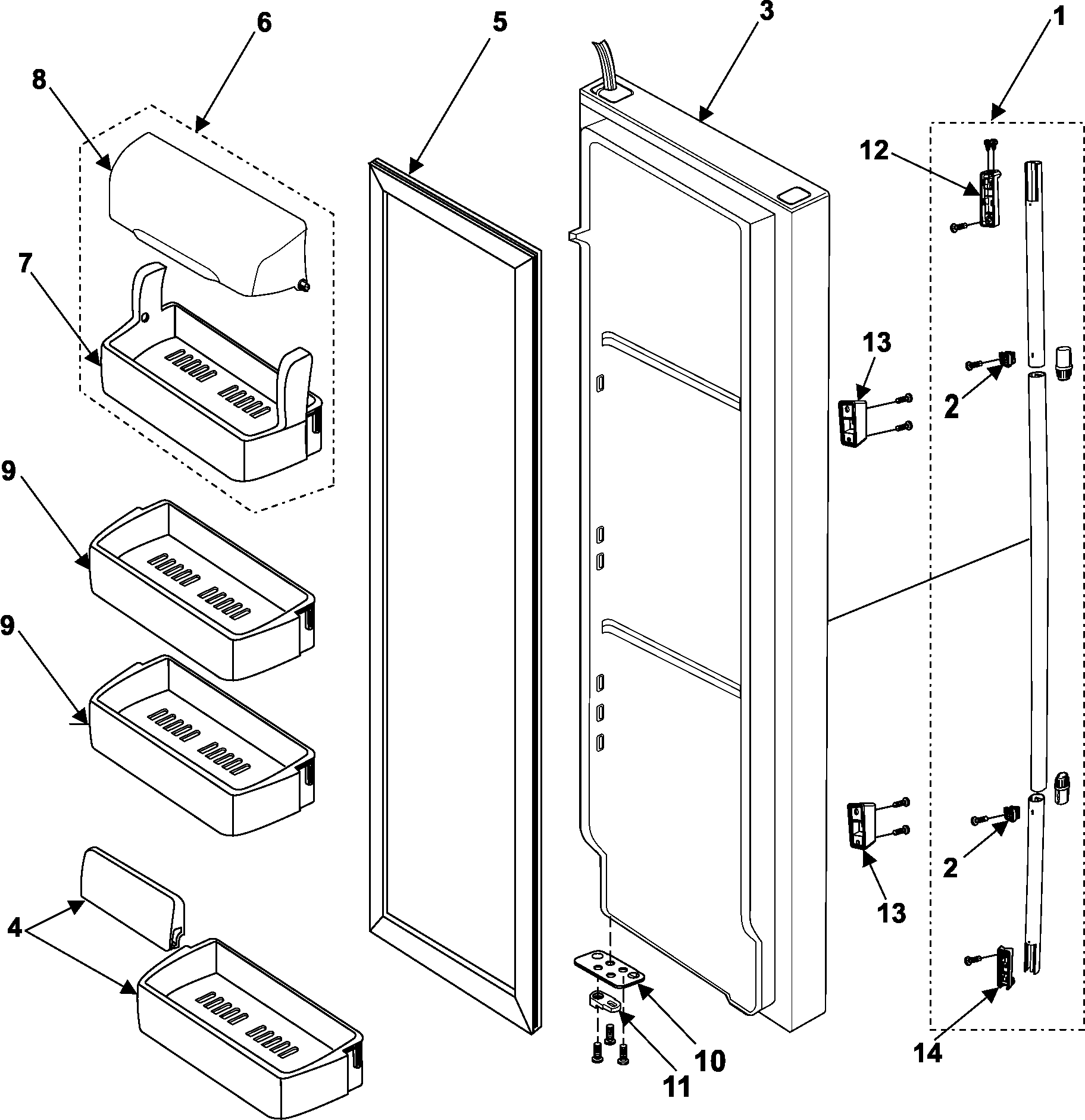 Samsung RS257BARB/XAA refrigerator door diagram