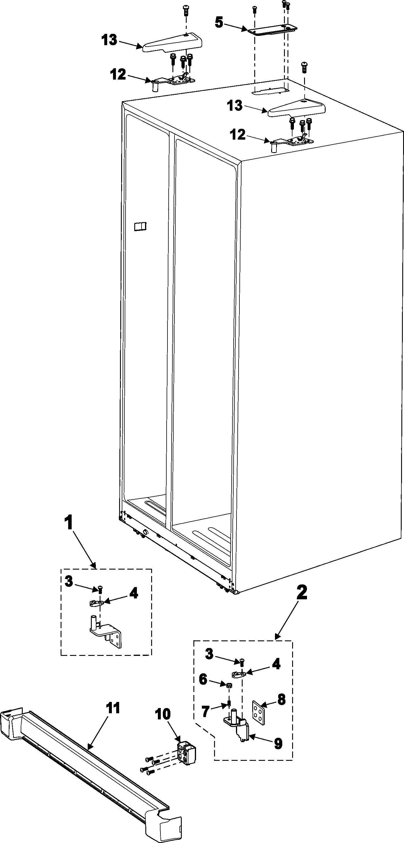 Samsung RS2621SW/XAA hinges diagram