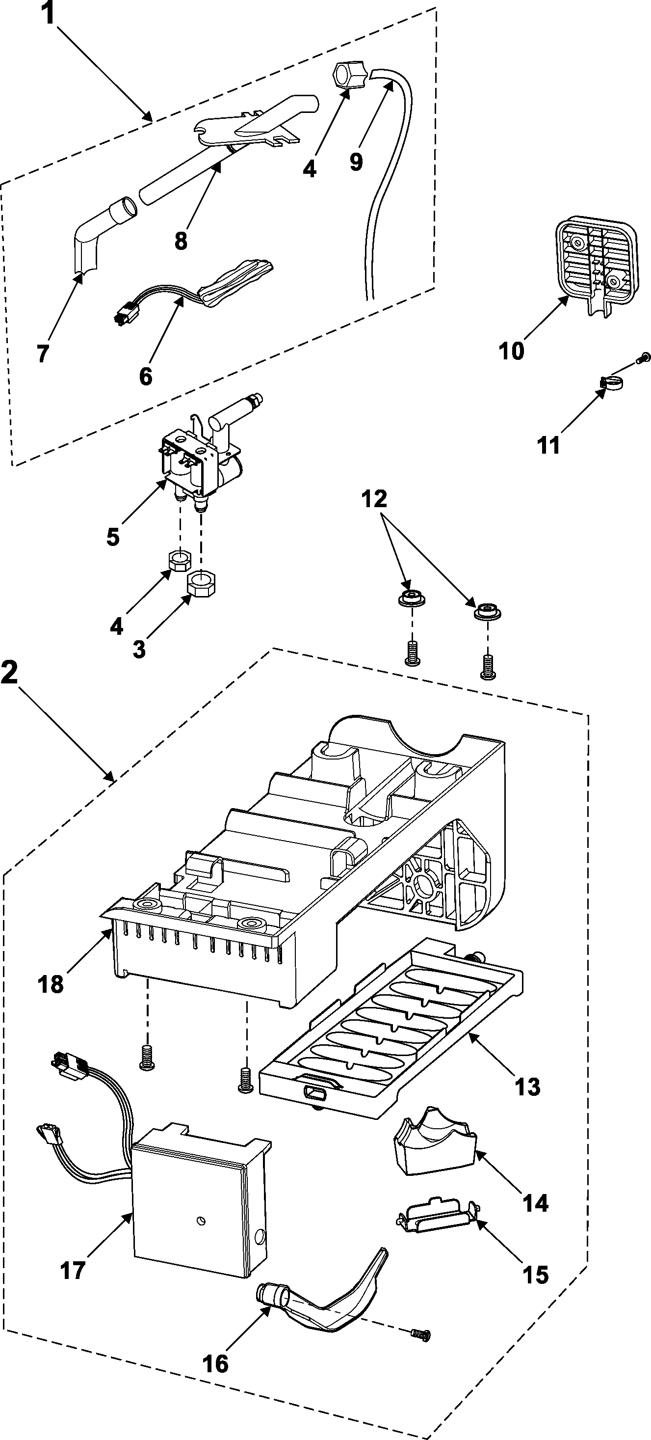 Samsung RS2621SW/XAA ice maker diagram