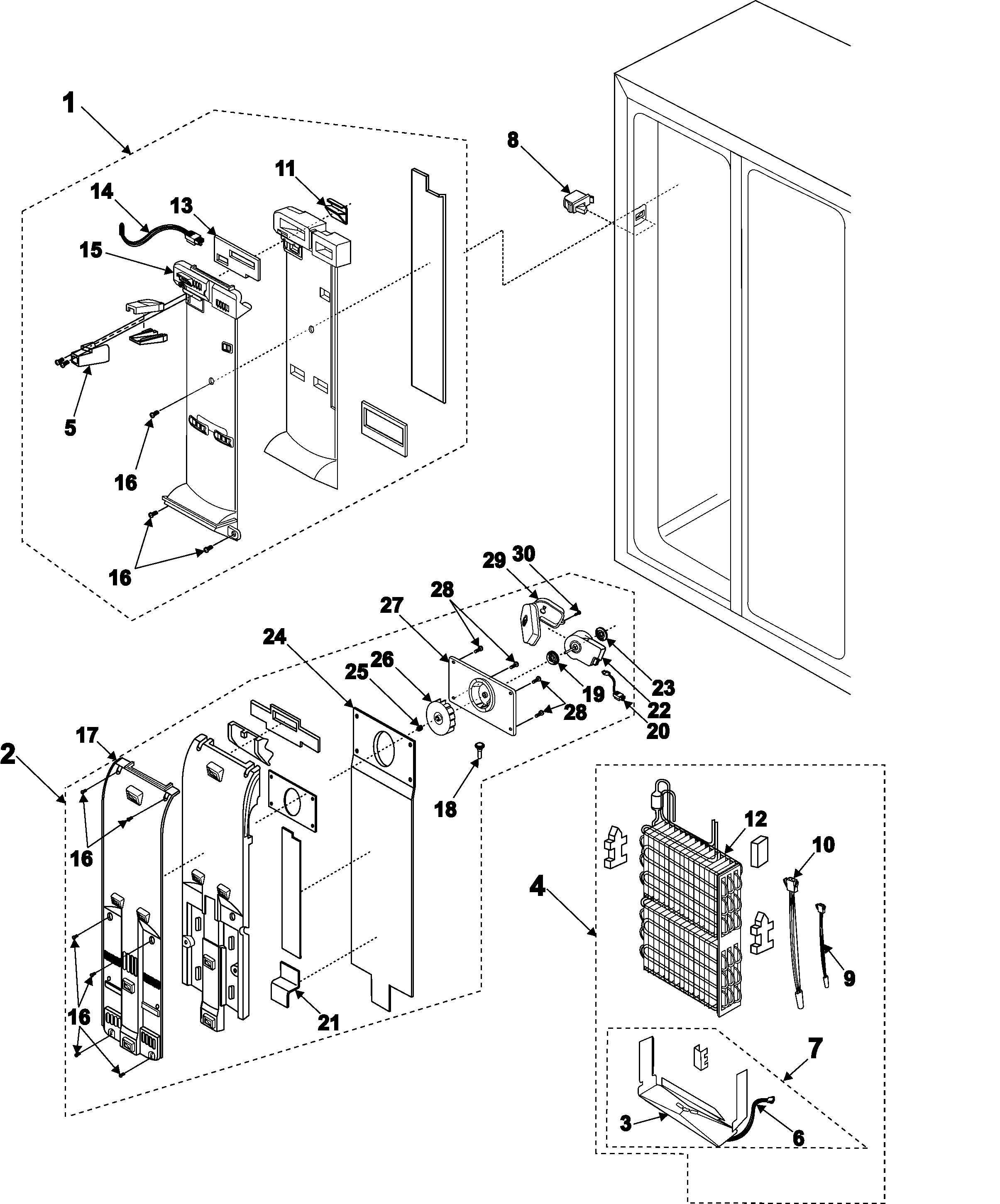 Samsung RH2777AT/XAA freezer compartment diagram