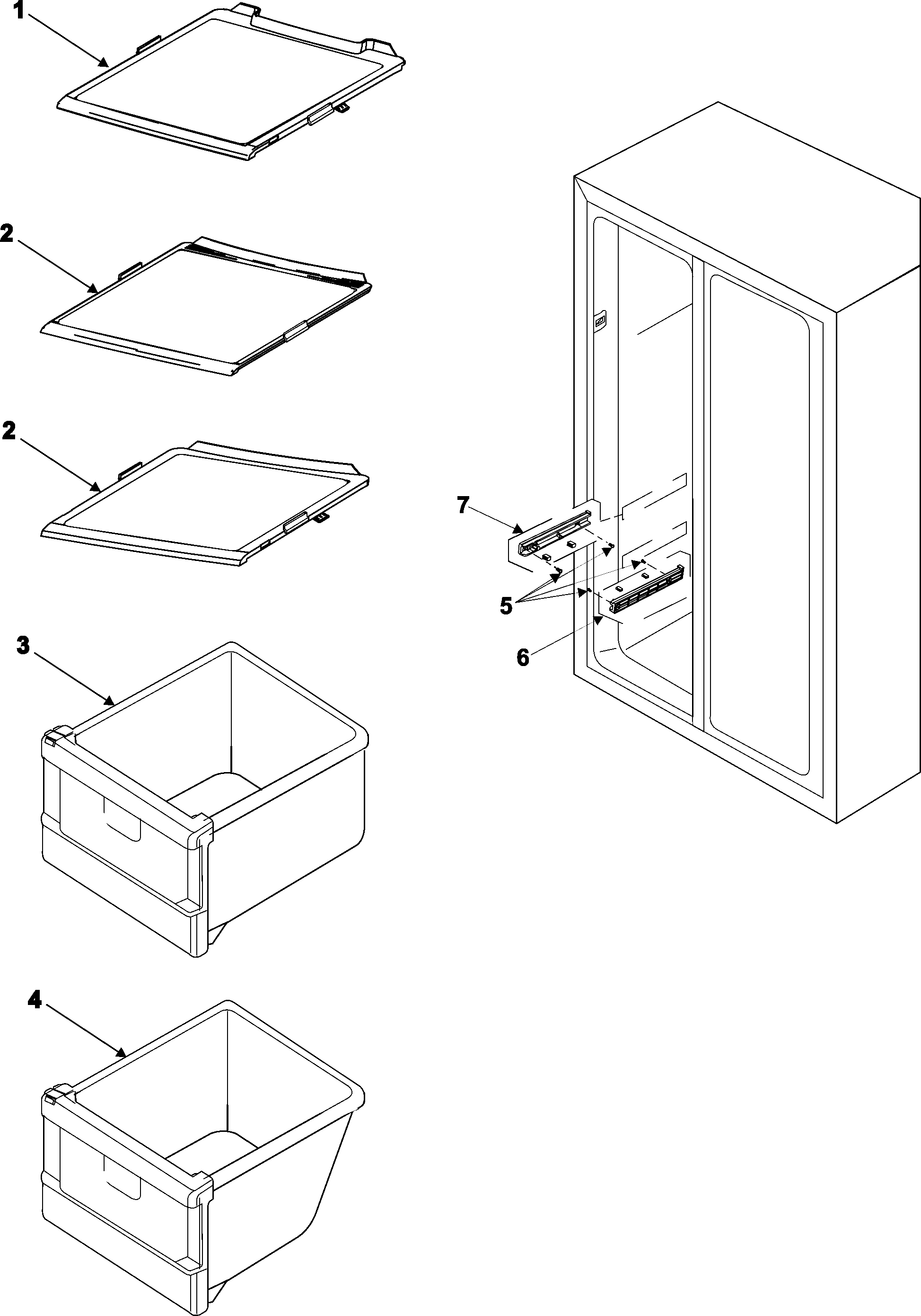 Samsung RH2777AT/XAA freezer shelves diagram