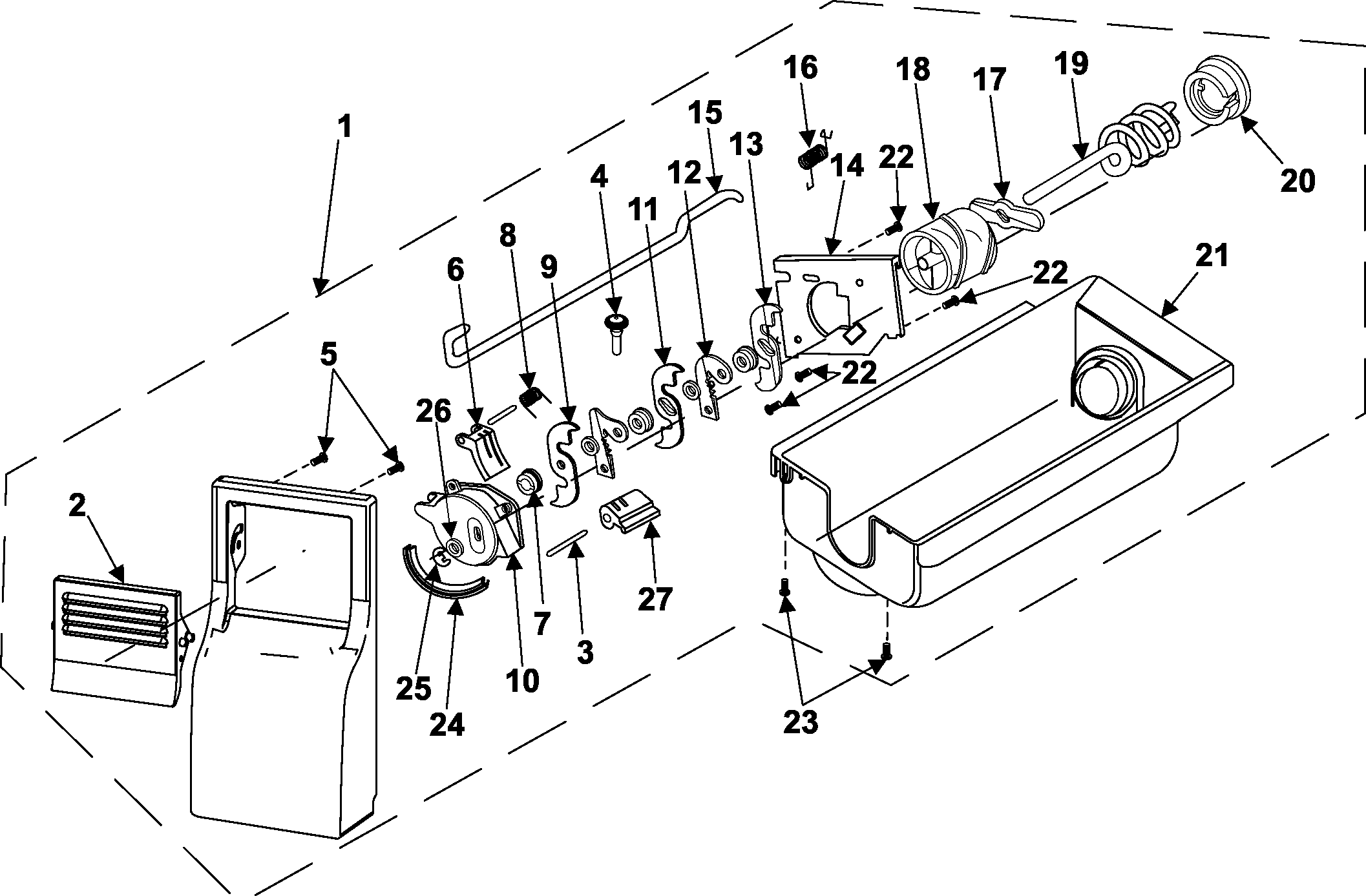 Samsung RH2777AT/XAA ice bin diagram