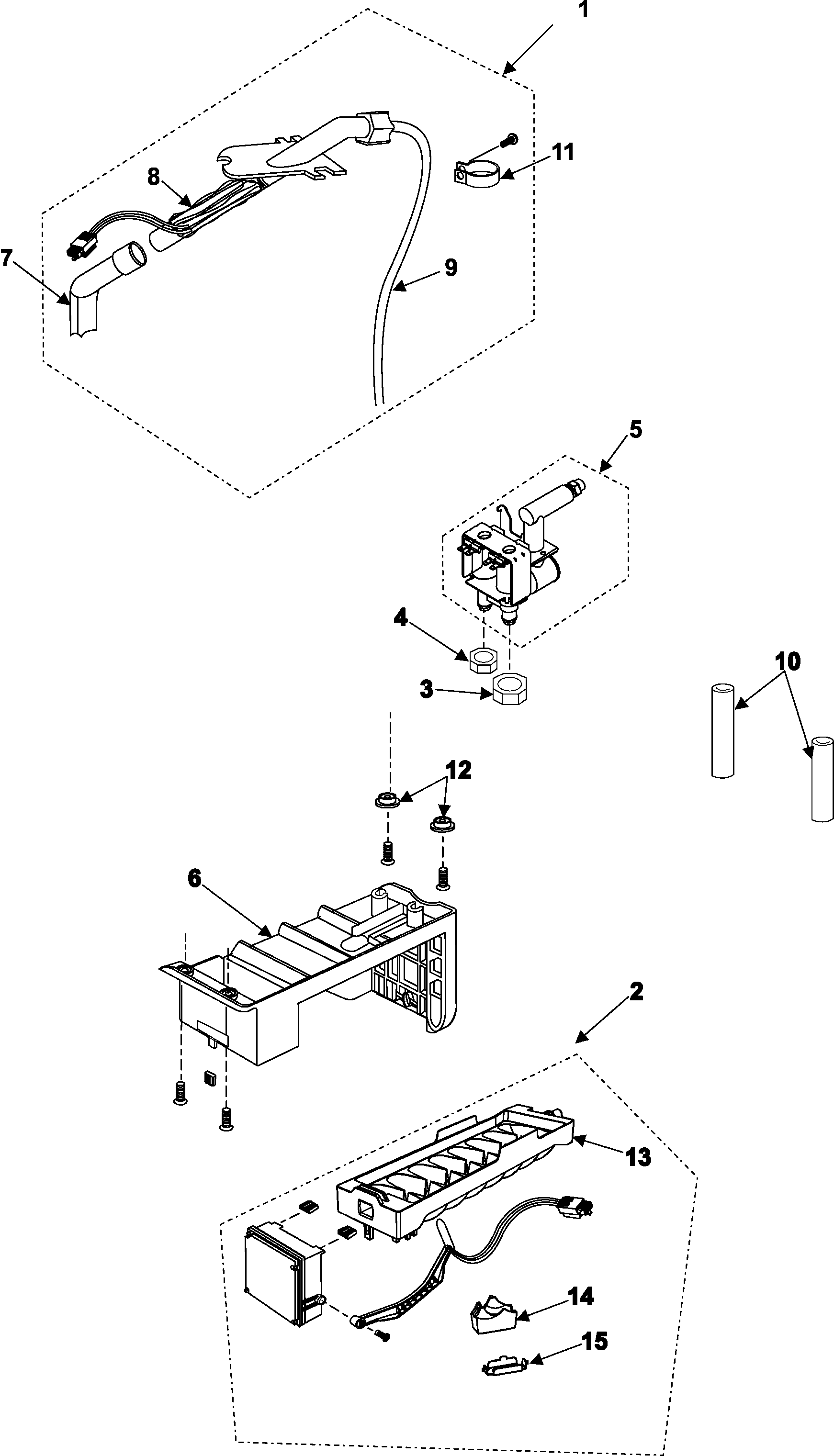 Samsung RS255BASB/XAA ice maker diagram