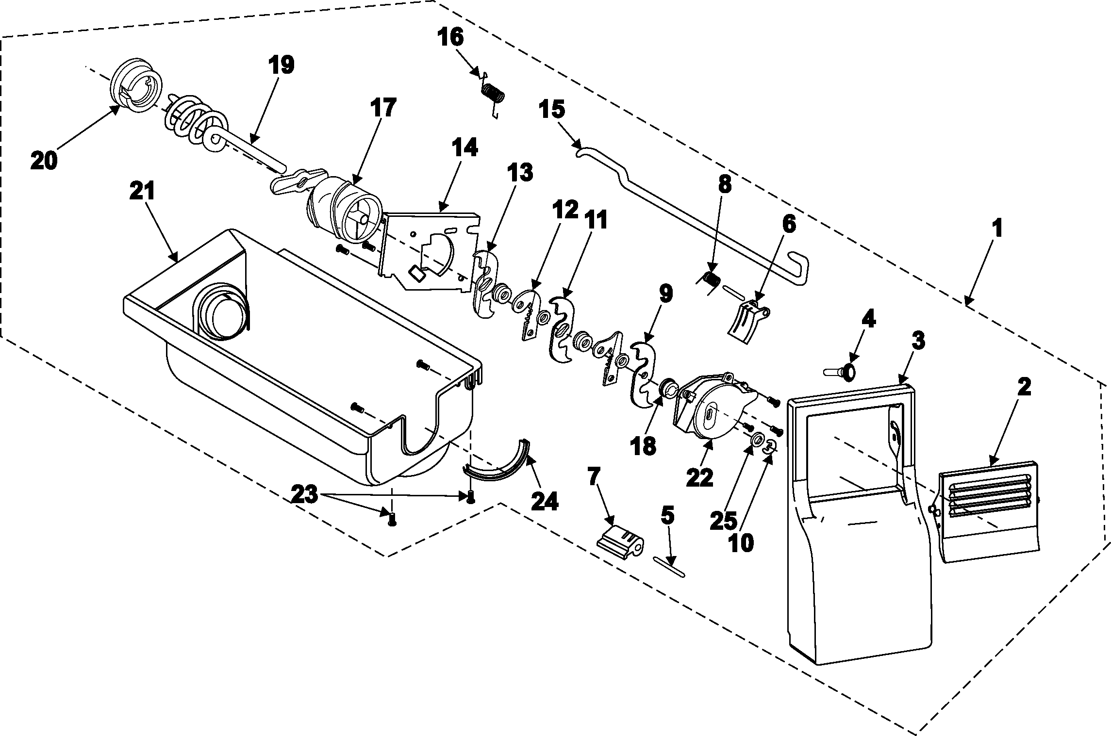 Samsung RS2622SW/XAA ice bin diagram